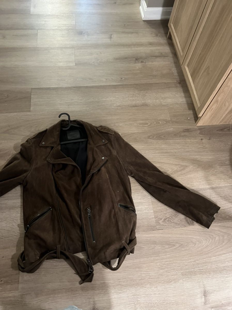 Allsaints Allsaints Suede Biker Jacket Size US L / EU 52-54 / 3 - 1 Thumbnail
