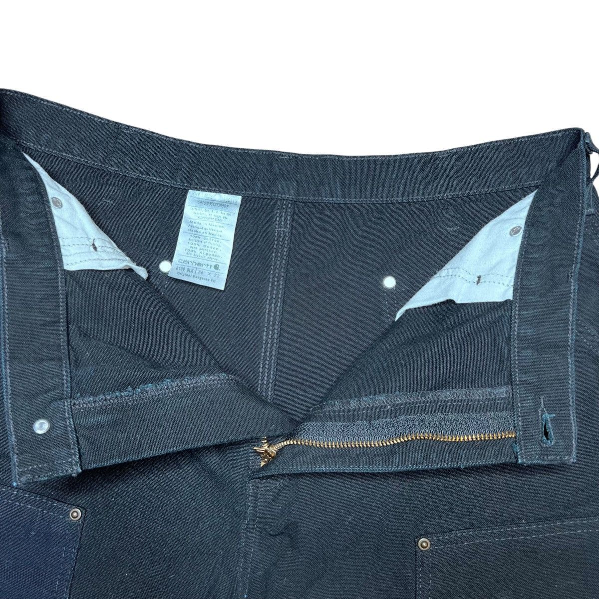 Carhartt × Vintage 2000s Carhartt Black Double Knee Carpenter Dungaree Pants Size US 34 / EU 50 - 3 Thumbnail