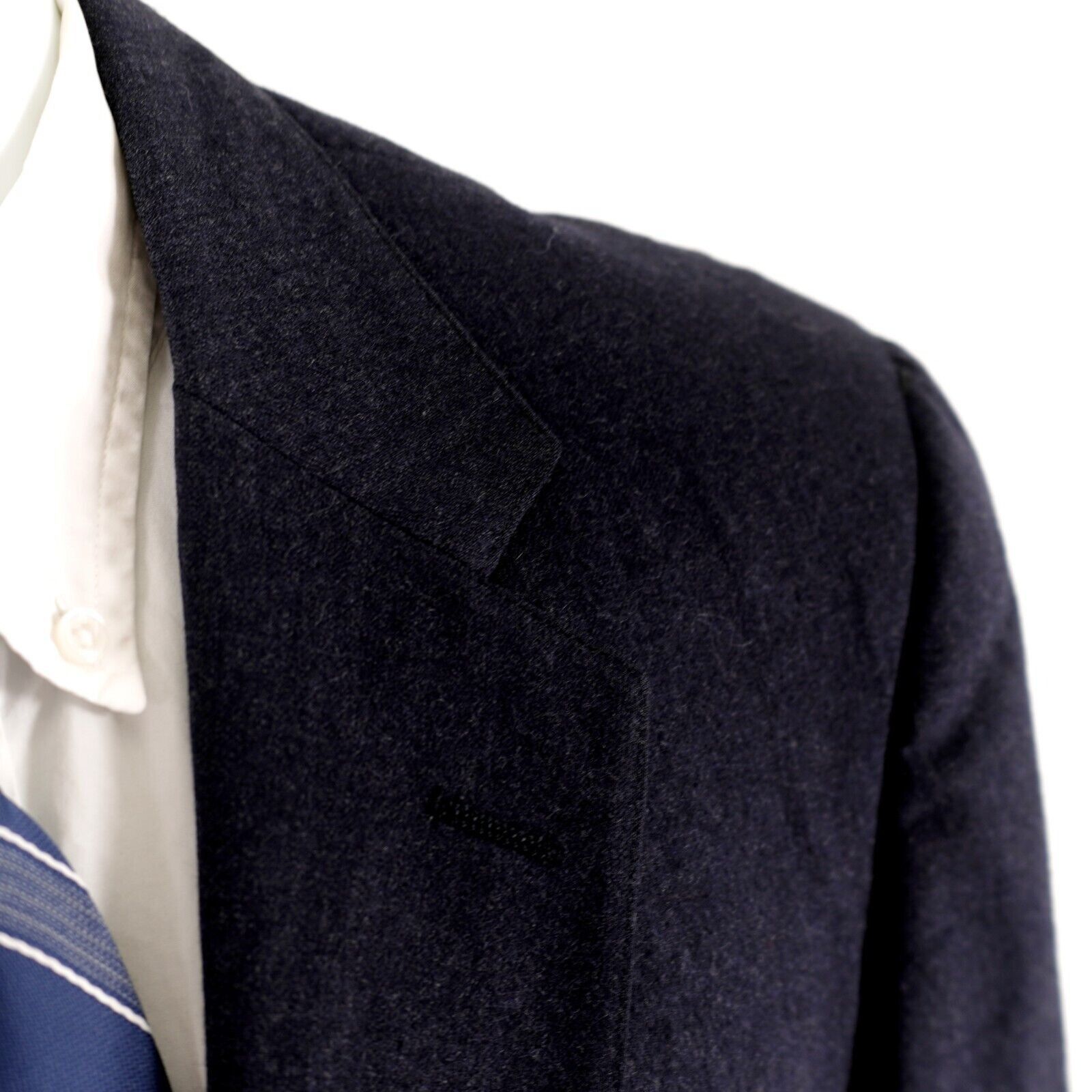 Austin Reed DAMAGED Austin Reed Blue Flannel Wool 2 Button Blazer 40R Ti Size 40R - 2 Thumbnail