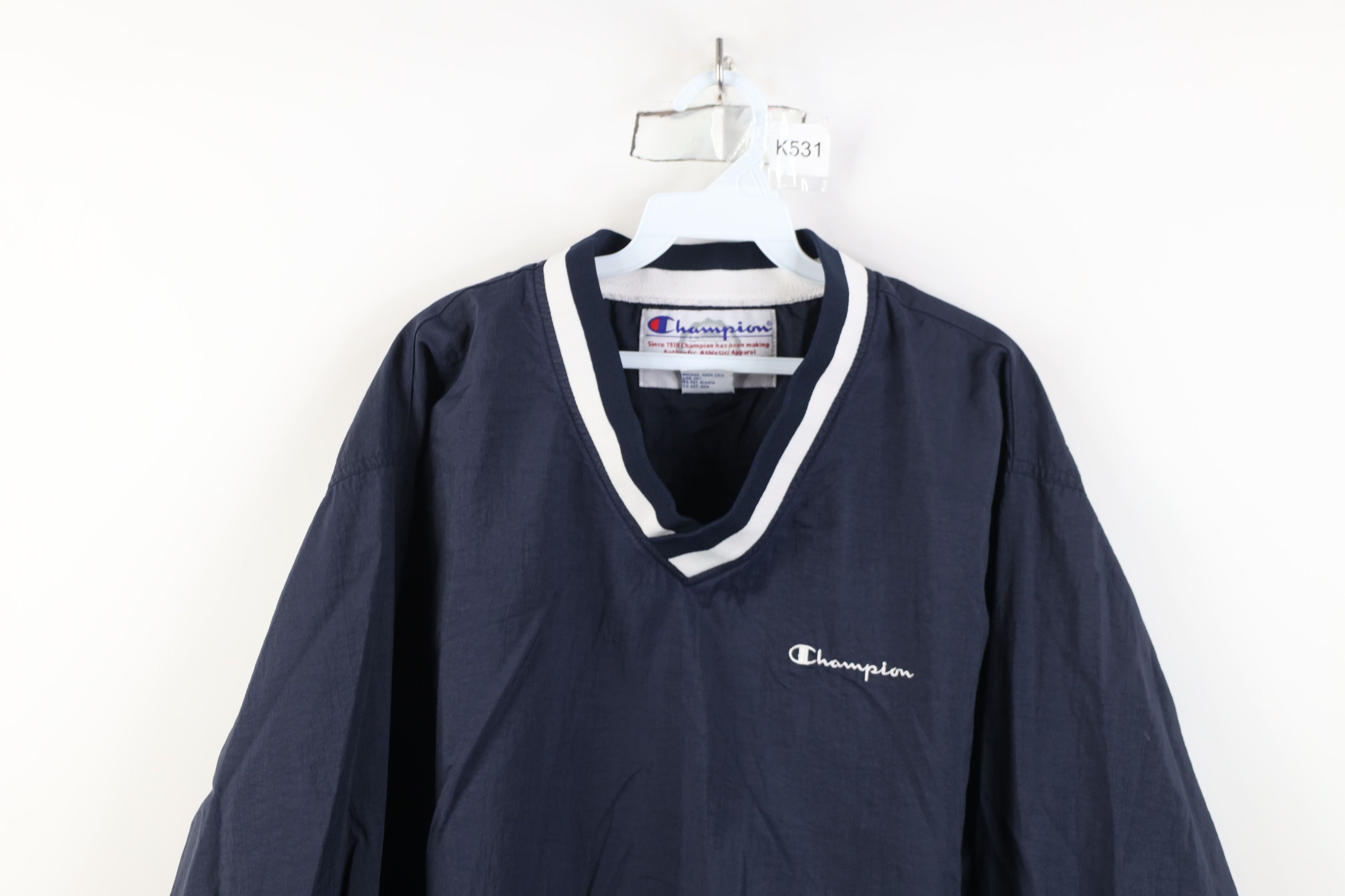 Champion Vintage 90s Champion Pullover Windbreaker Jacket Blue Size US M / EU 48-50 / 2 - 2 Thumbnail