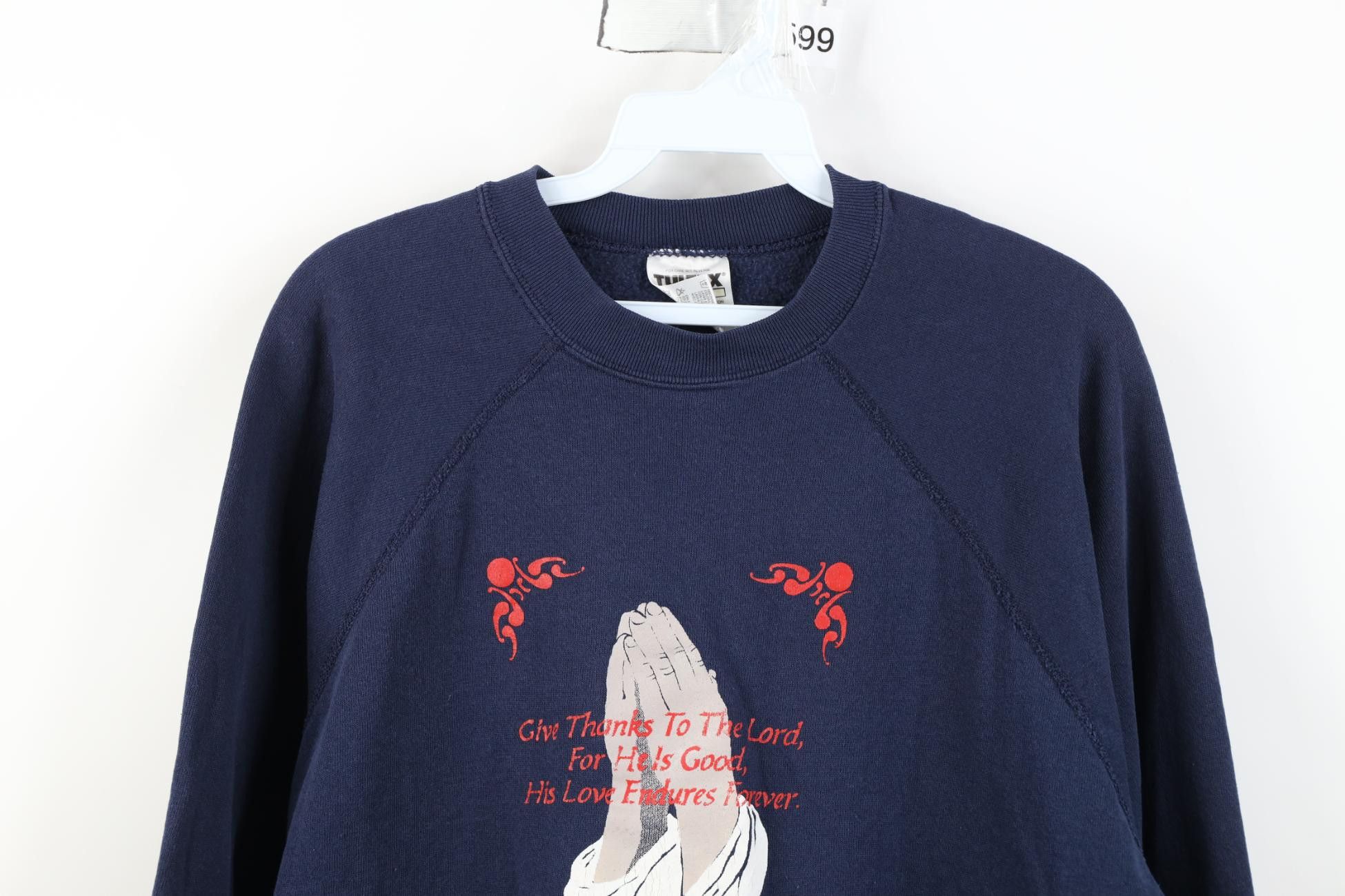 Vintage Vintage 90s Jesus Christian Psalm 13 6:1 Crewneck Sweatshirt Size XL / US 12-14 / IT 48-50 - 2 Thumbnail