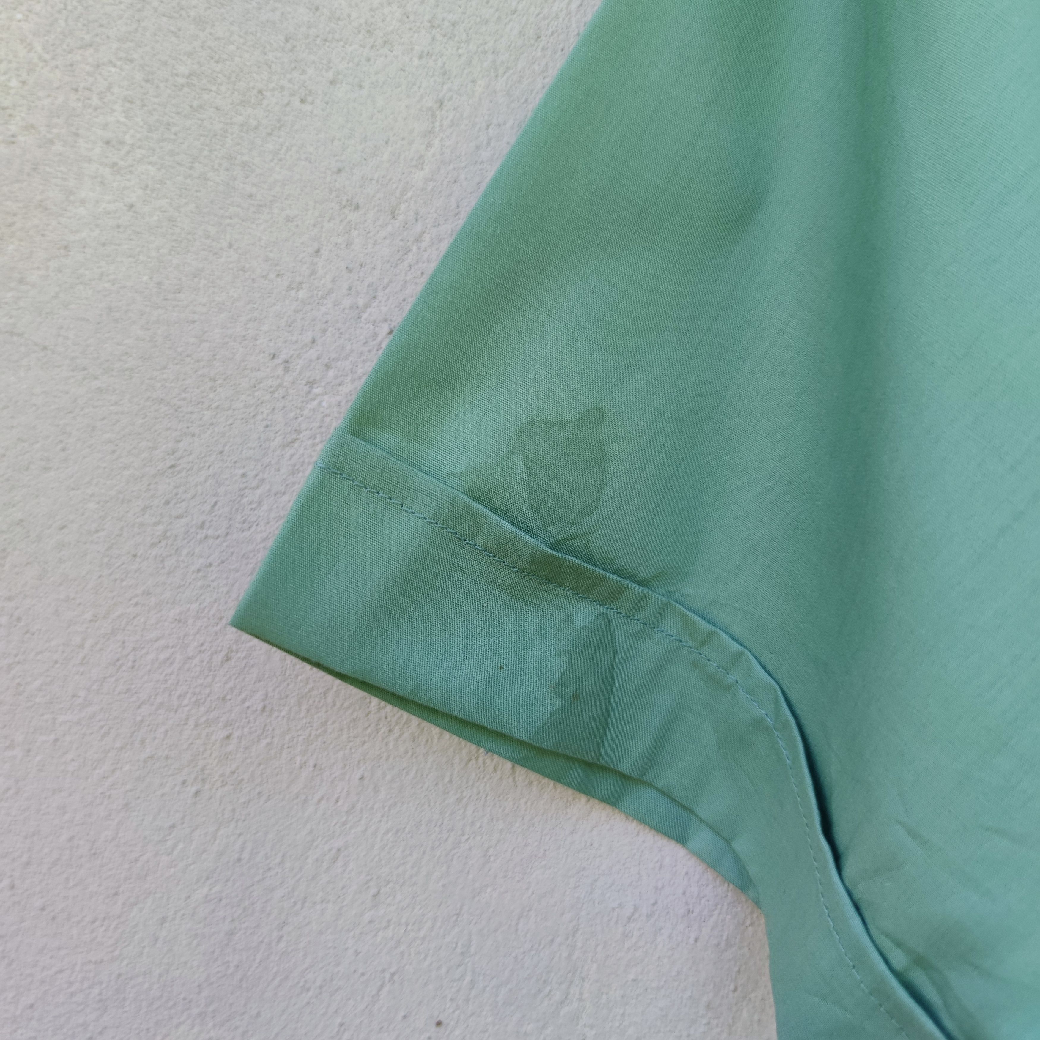 Vintage Diamond Chemise Permanent Press Solid Green Sport Shirt Size US M / EU 48-50 / 2 - 9 Thumbnail