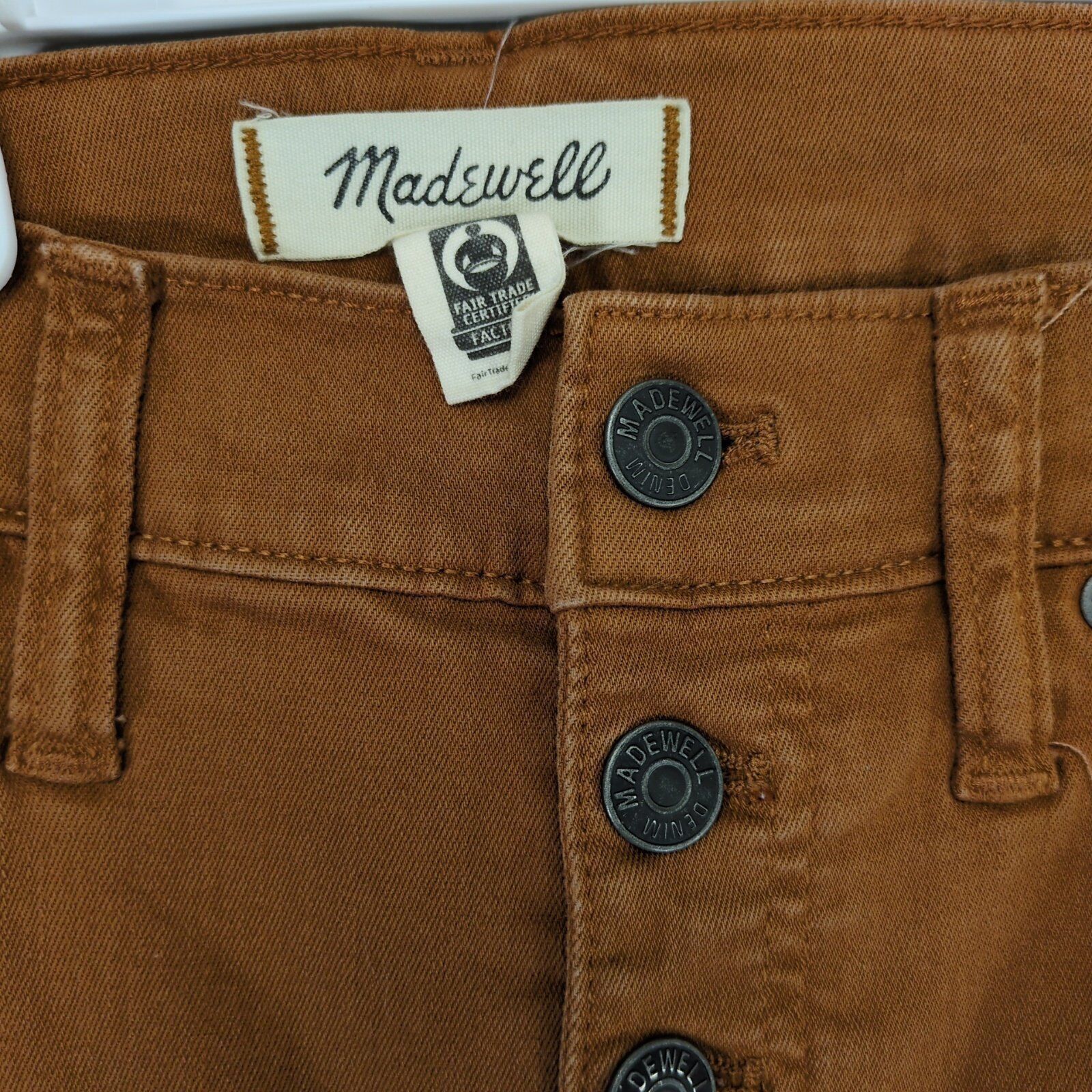 Madewell Madewell Mid-Rise Skinny Jeans Button Front 28 Burnt Sienna Size 28" / US 6 / IT 42 - 3 Thumbnail