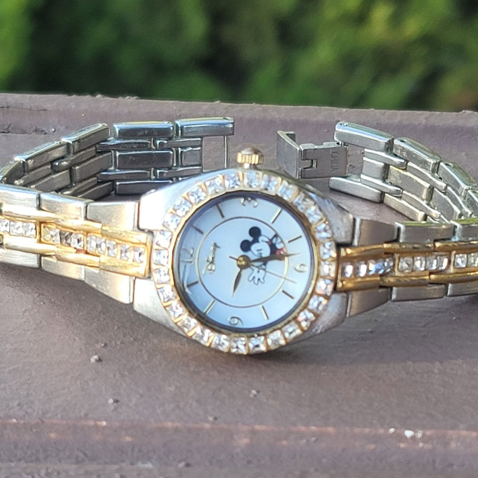 Disney Vtg Disney Mickey Mouse Accurime Two Tone Watch w/ Crystals Size ONE SIZE - 2 Thumbnail