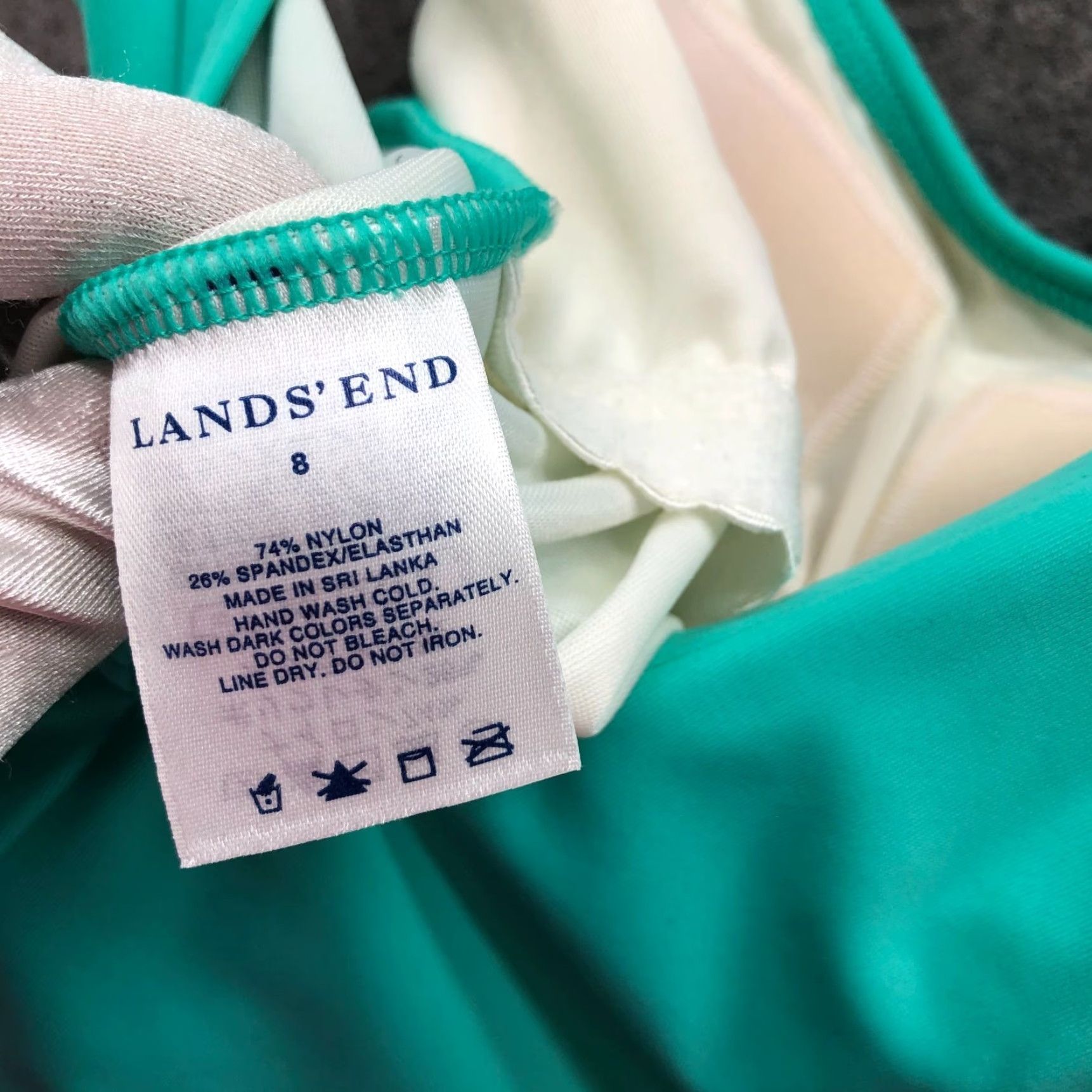 Lands' End Lands' End One Piece Swimsuit Teal Padded Square Neck Womens 8 Size ONE SIZE - 6 Thumbnail