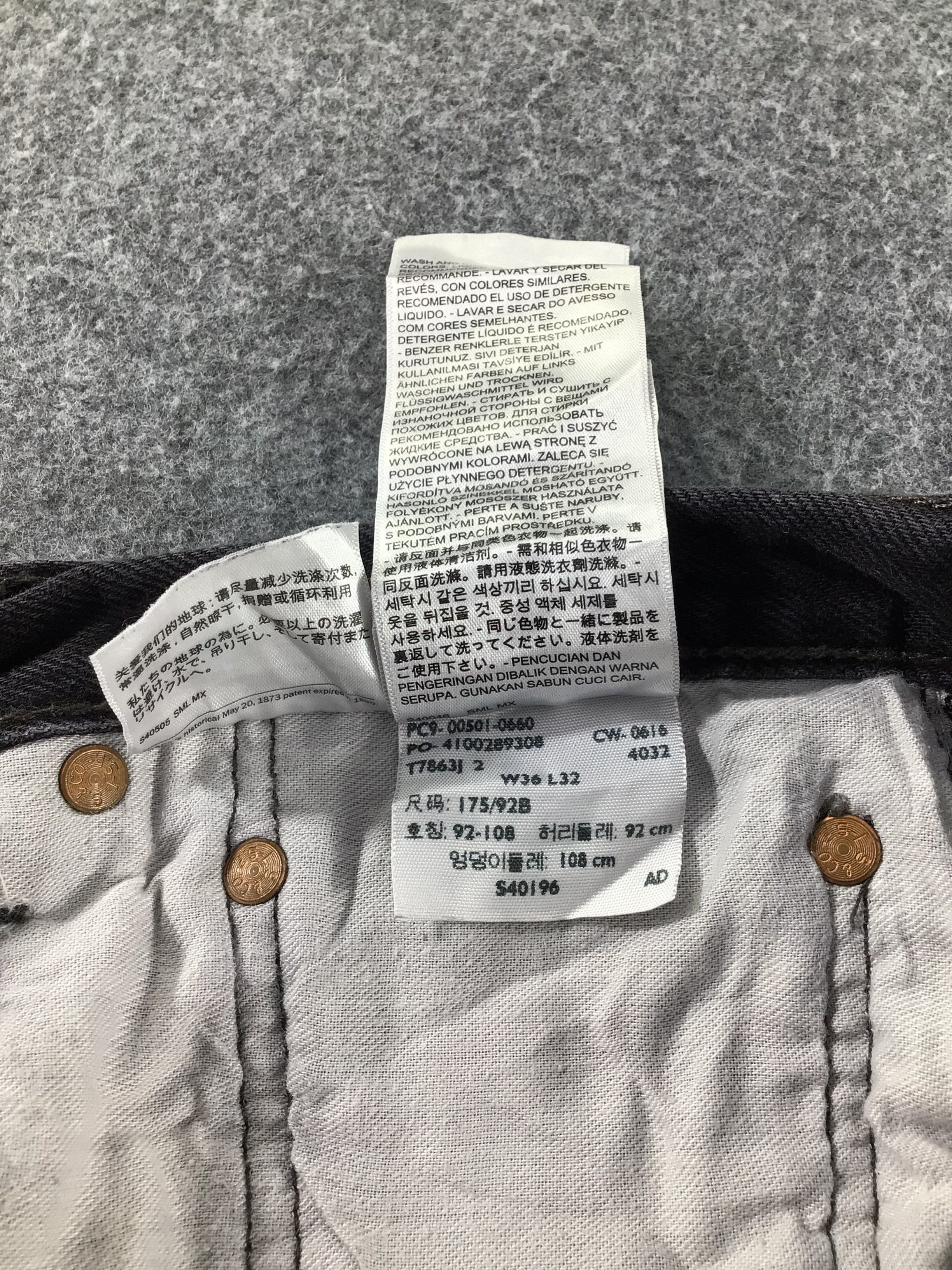 Levi's × Vintage Levis 501 Jeans Faded Black Denim -J347 Size US 36 / EU 52 - 13 Thumbnail