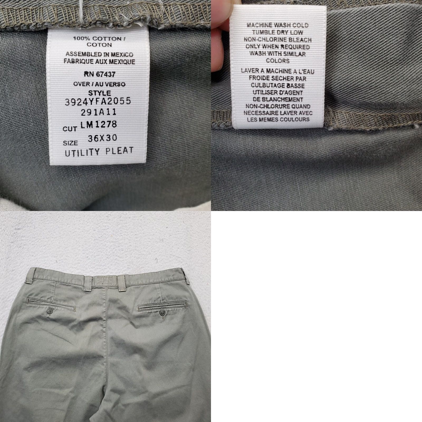 Ralph Lauren Ralph Lauren Polo Jeans Chino Pants Mens 36x30 Gray Pleated Relaxed Fit Size US M / EU 48-50 / 2 - 8 Thumbnail