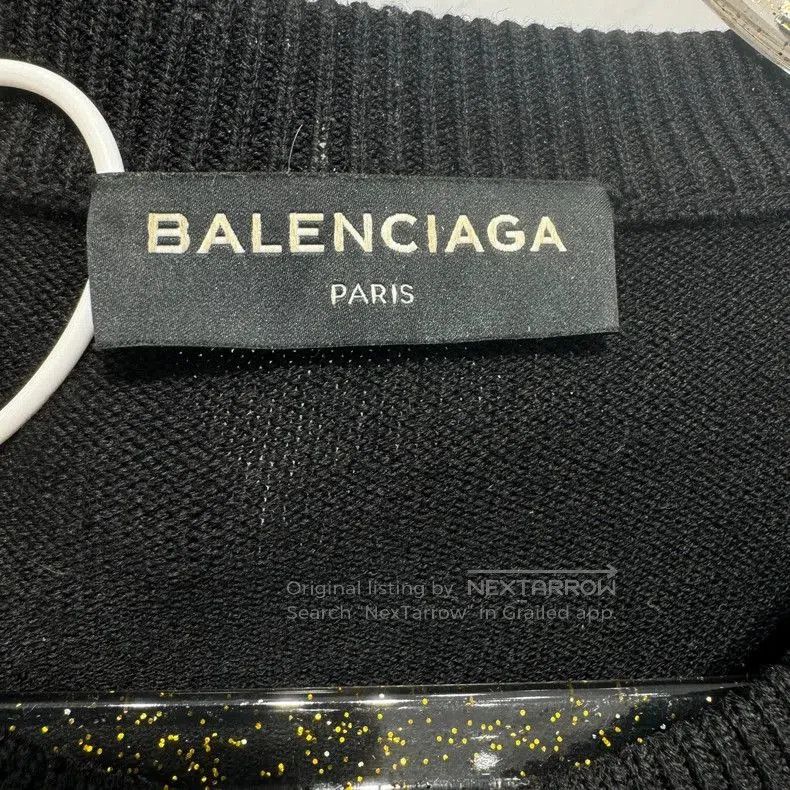 Balenciaga Balenciaga Black Embroidered Sinners Sweater. Size US M / EU 48-50 / 2 - 3 Thumbnail