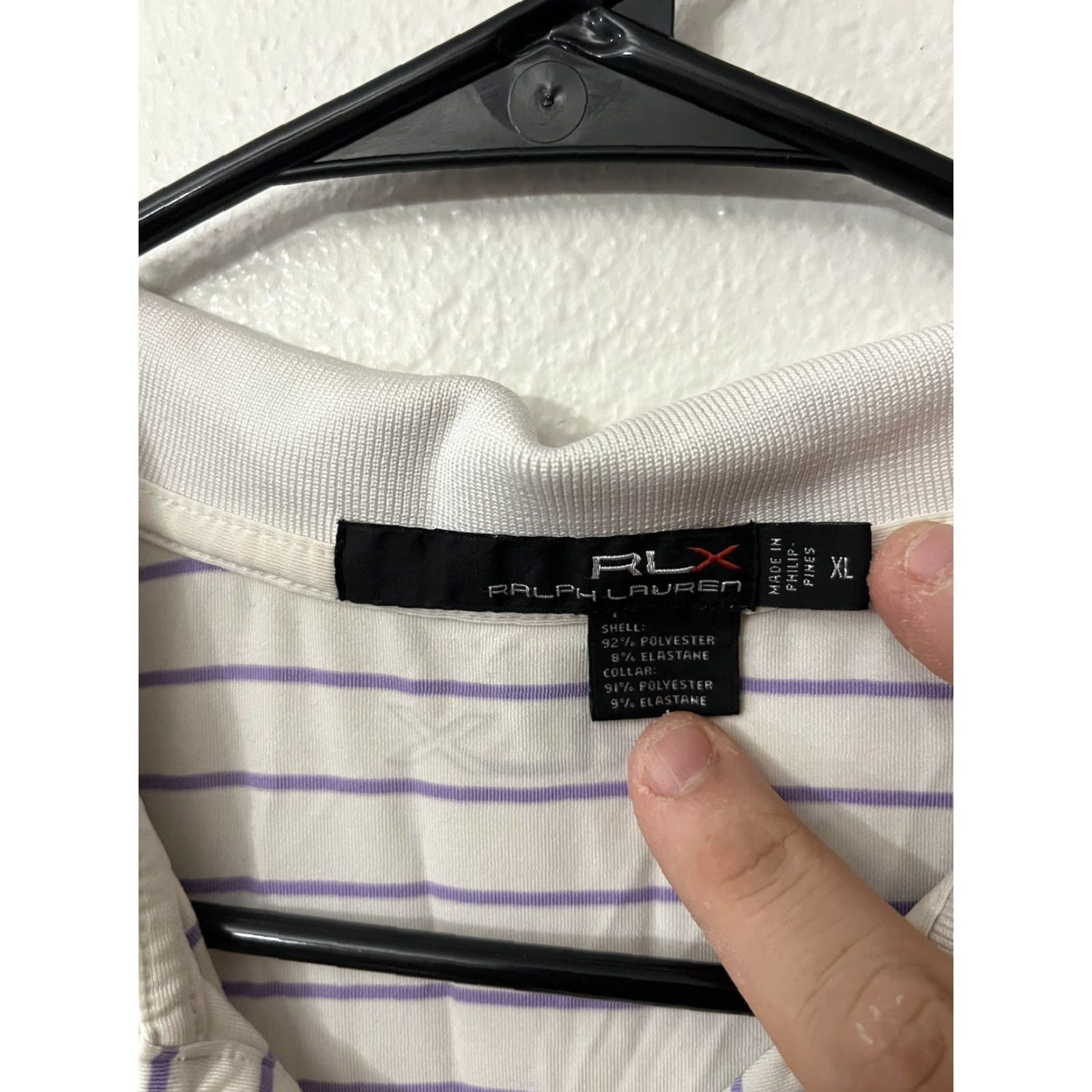 Ralph Lauren RLX Ralph Lauren Polo Golf Shirt Purple & White Striped Men’s XL Logo Size US XL / EU 56 / 4 - 3 Thumbnail