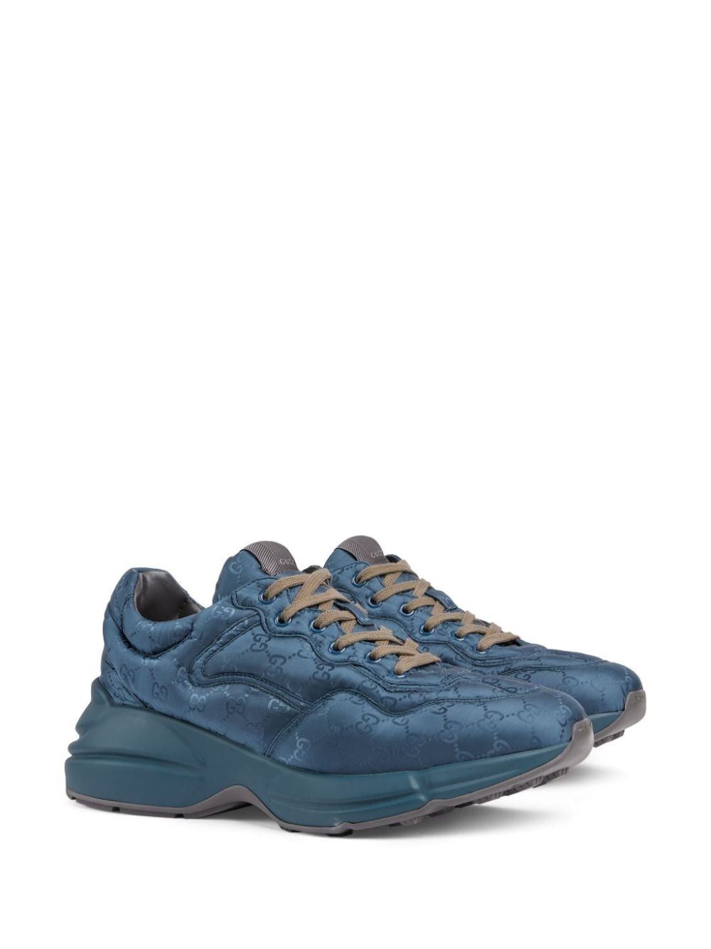 Gucci o1mt1gz0225 GG Rhyton Low-Top Sneakers in Blue Size US 9 / EU 42 - 2 Thumbnail