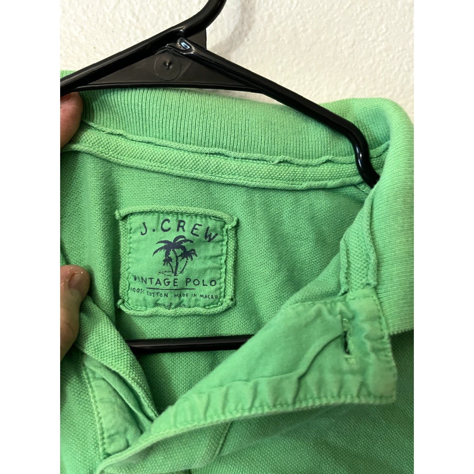 J.Crew VINTAGE J.CREW Polo Shirt Men's Medium Green Solid Classic Preppy 80s 90s Size US M / EU 48-50 / 2 - 3 Thumbnail