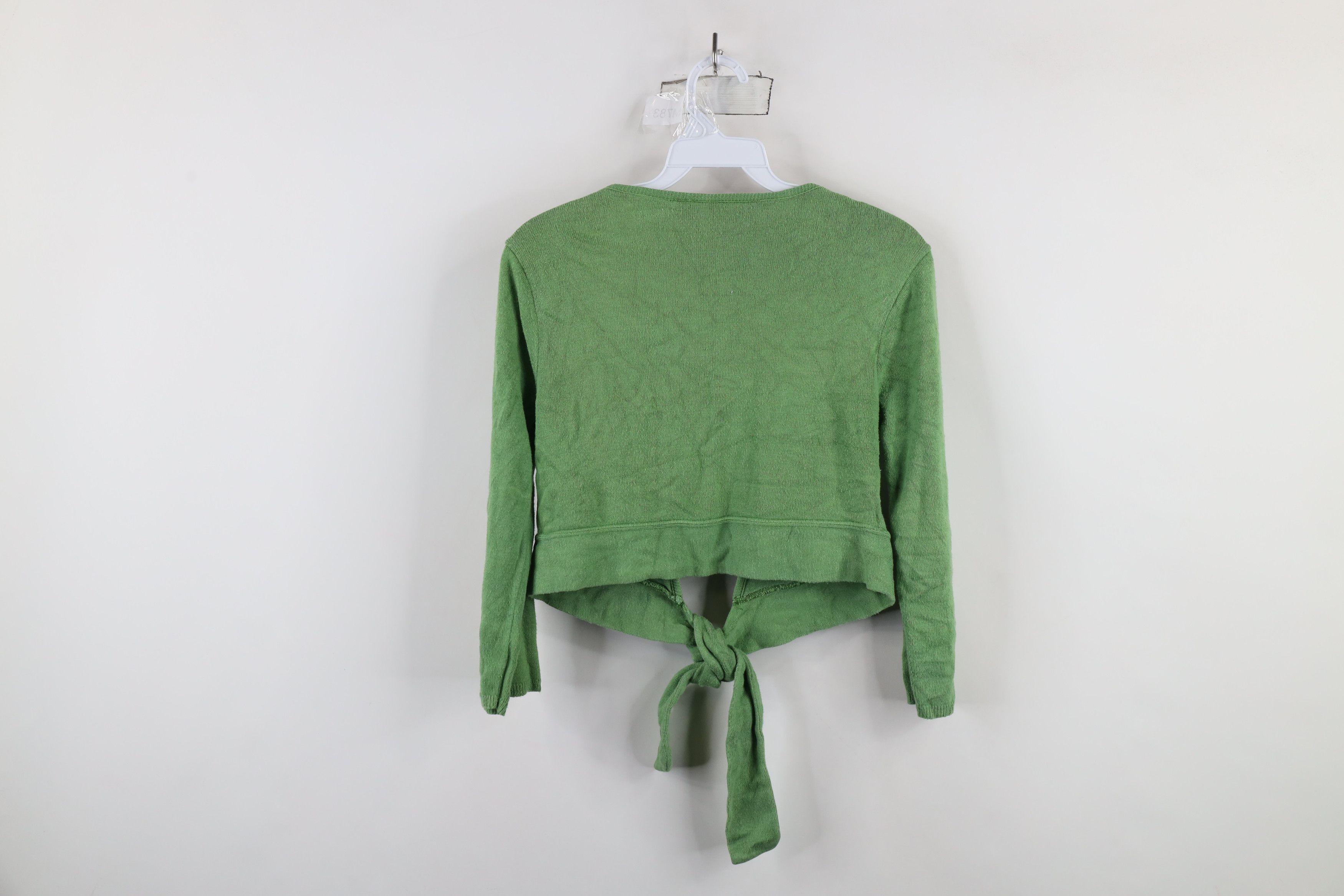 Vintage Vintage 90s Y2K Babydoll Bella Tie Wrap Knit Sweater Green Size S / US 4 / IT 40 - 9 Thumbnail