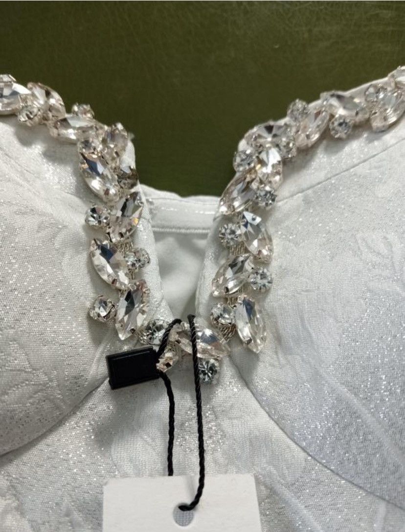 Other Coast Bridal Jacquard Crystal Corset Mini Dress Size US 12 Size L / US 10 / IT 46 - 3 Thumbnail
