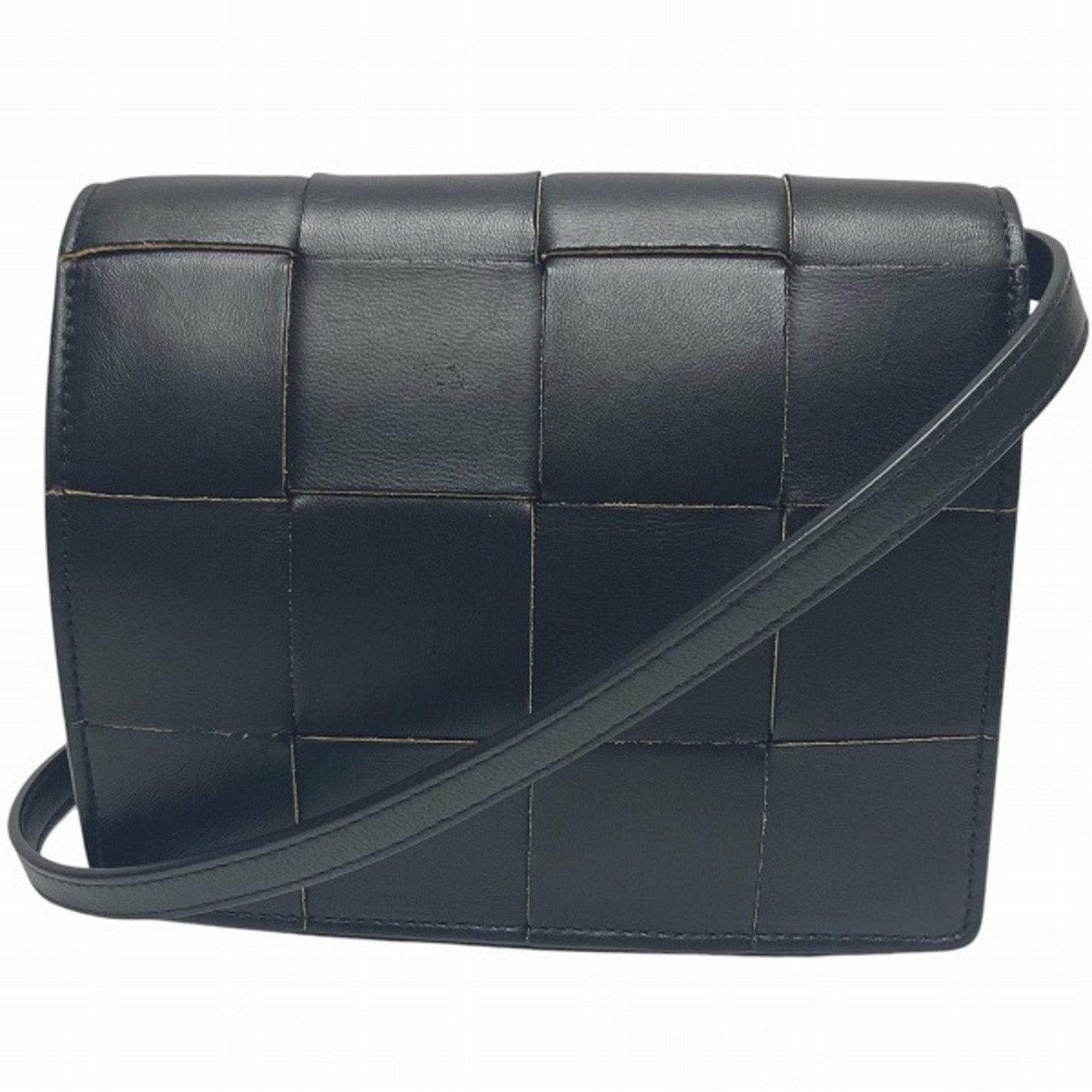 Bottega Veneta Black Leather Cassette