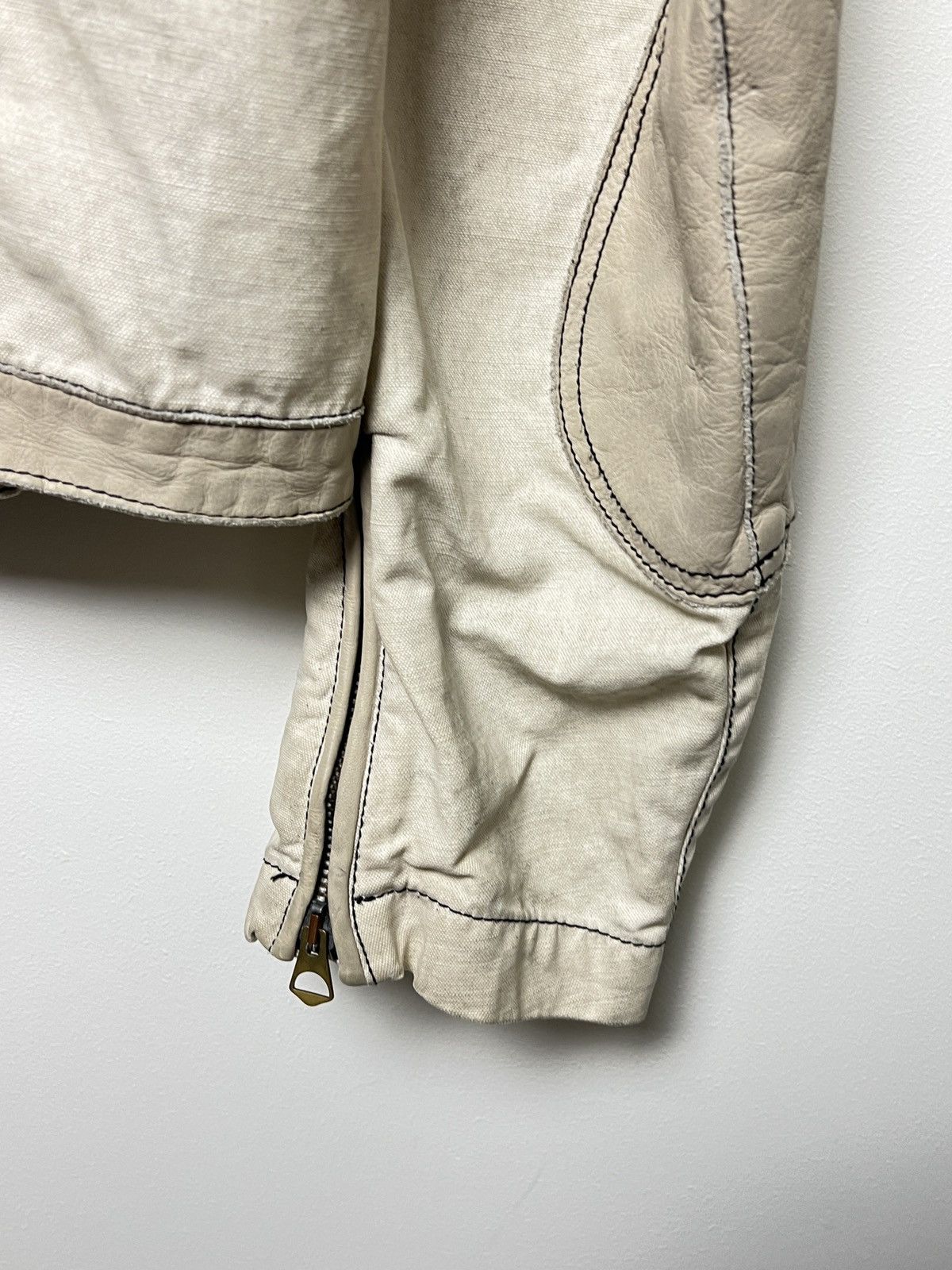 Giorgio Armani armani y2k archive leather panelled moto jacket Size US L / EU 52-54 / 3 - 10 Thumbnail