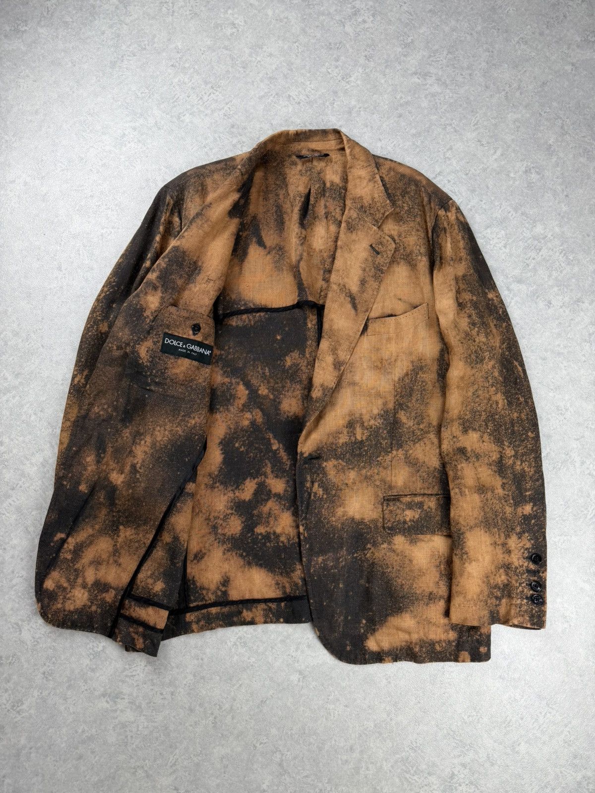 Dolce & Gabbana Dolce & Gabbana Linen Blazer Custom Bleach Wash Size 54 Size 44R - 1 Thumbnail