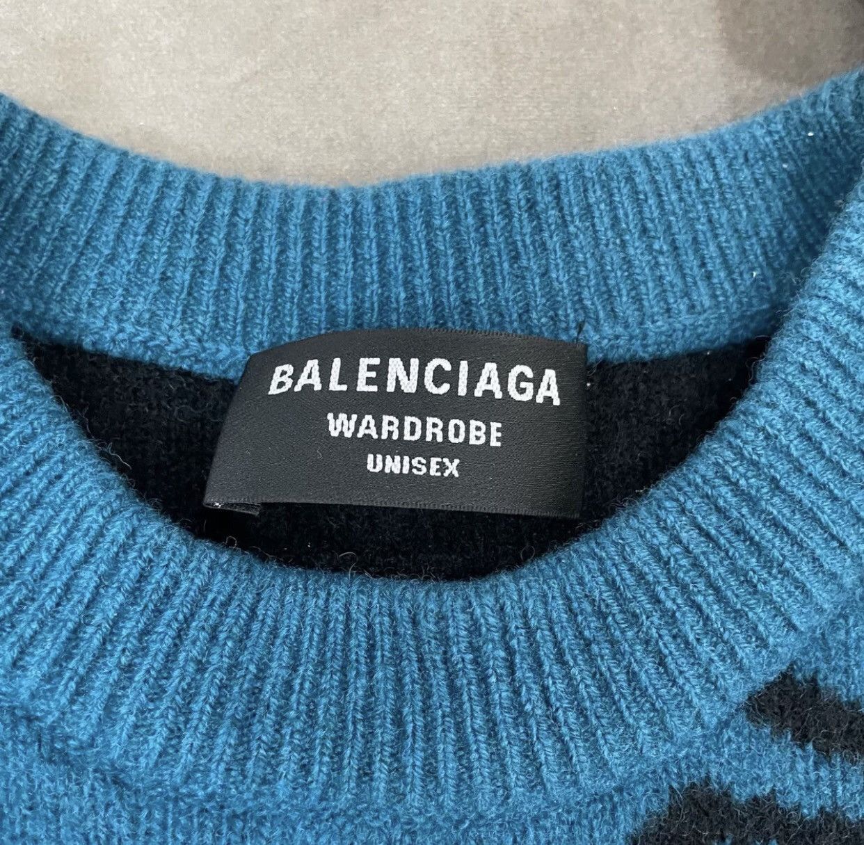 Balenciaga Balenciaga Lake Blue New Full Print Barrage Sweater2412- Size US S / EU 44-46 / 1 - 5 Thumbnail