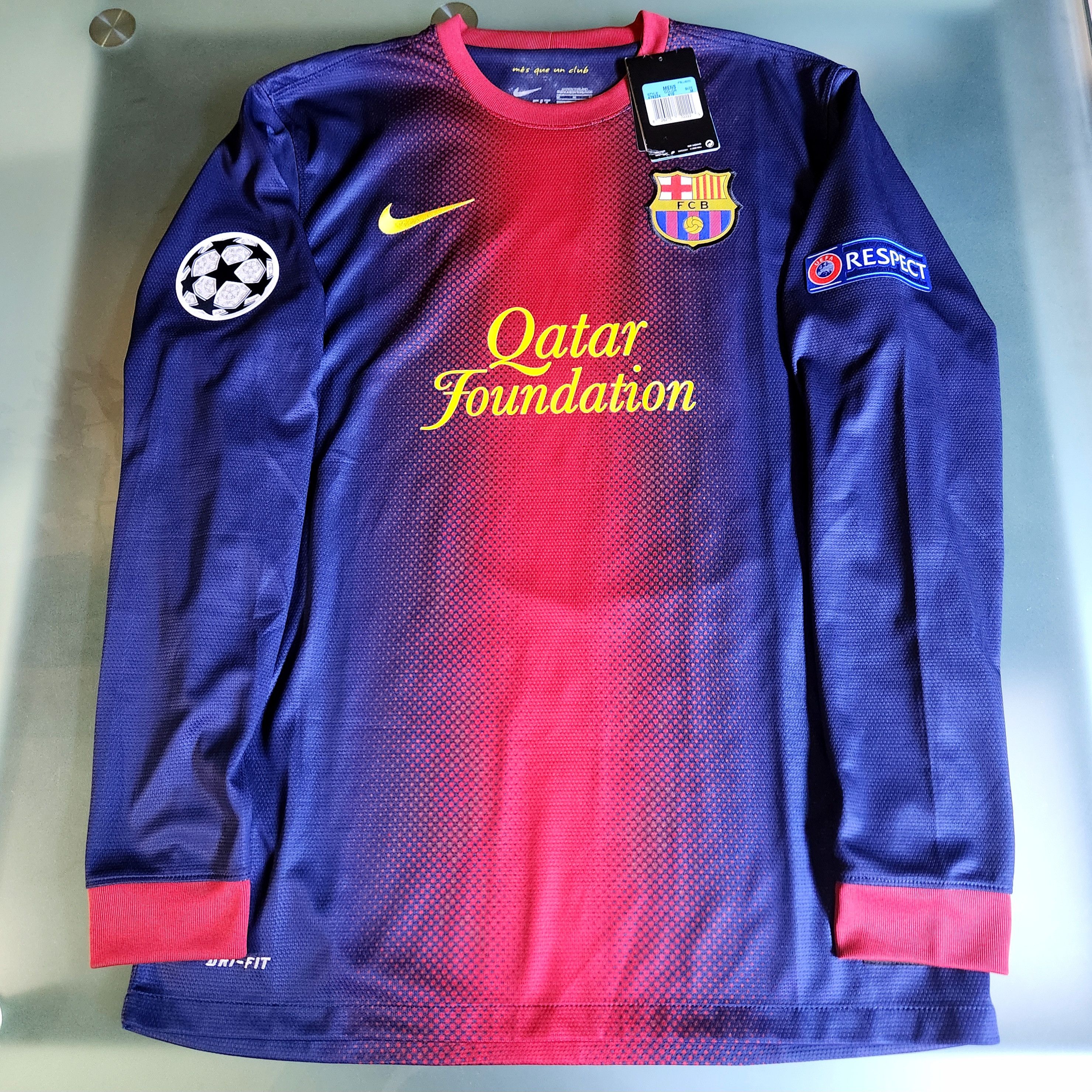 Nike Authentic Barcelona INIESTA 2012-2013 Long Sleeve L/S Home Size US M / EU 48-50 / 2 - 2 Thumbnail