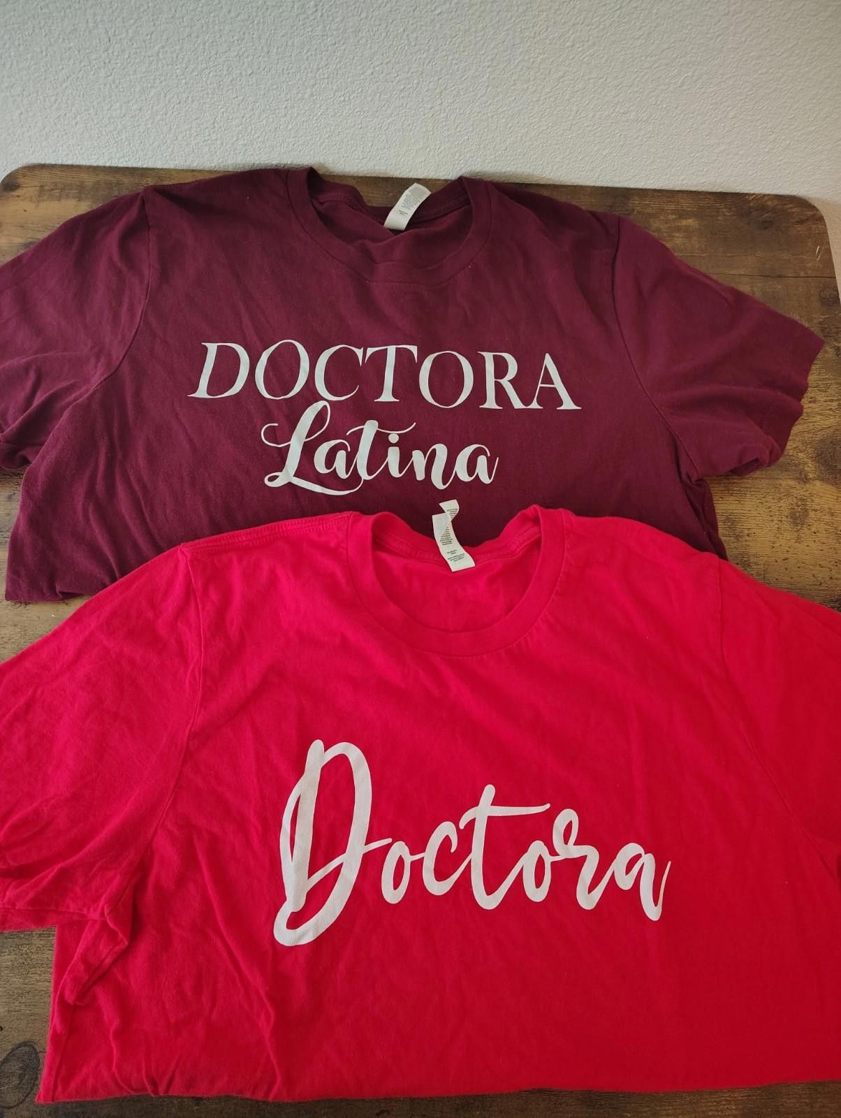 The Unbranded Brand 2 Bundle Lot Doctora Latina Top T Shirt Cotton Graduate PhD Size L / US 10 / IT 46 - 1 Thumbnail