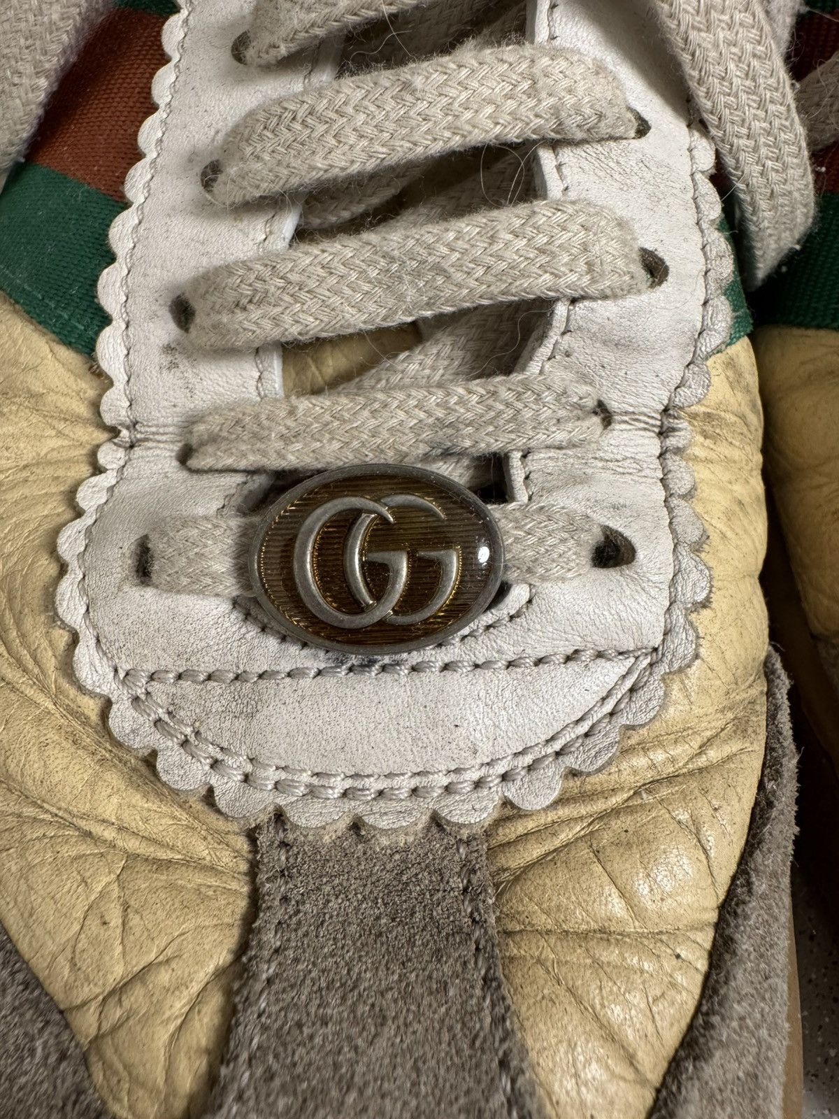 Gucci Gucci G74 Web Low Oatmeal sneakers Size US 9 / EU 42 - 4 Thumbnail