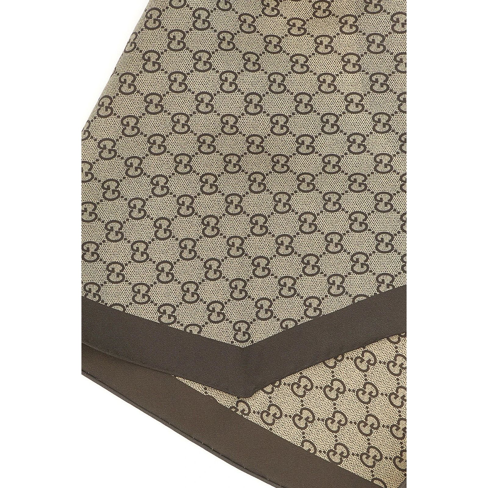 Gucci GUCCI Beige GG Silk Scarf New & Authentic Size ONE SIZE - 2 Thumbnail
