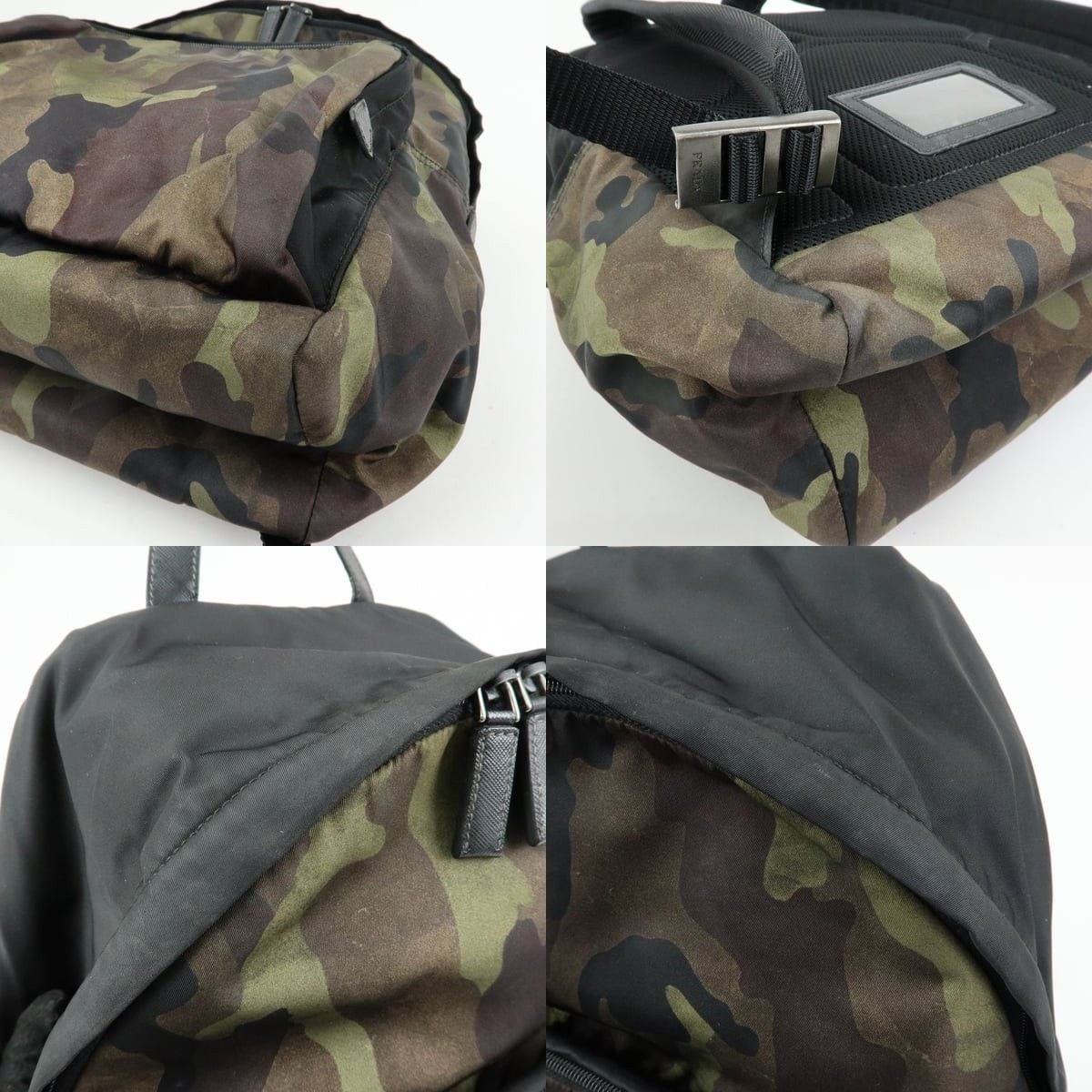 Prada Prada Triangle Logo Nylon Leather Backpack Camouflage Size ONE SIZE - 5 Thumbnail