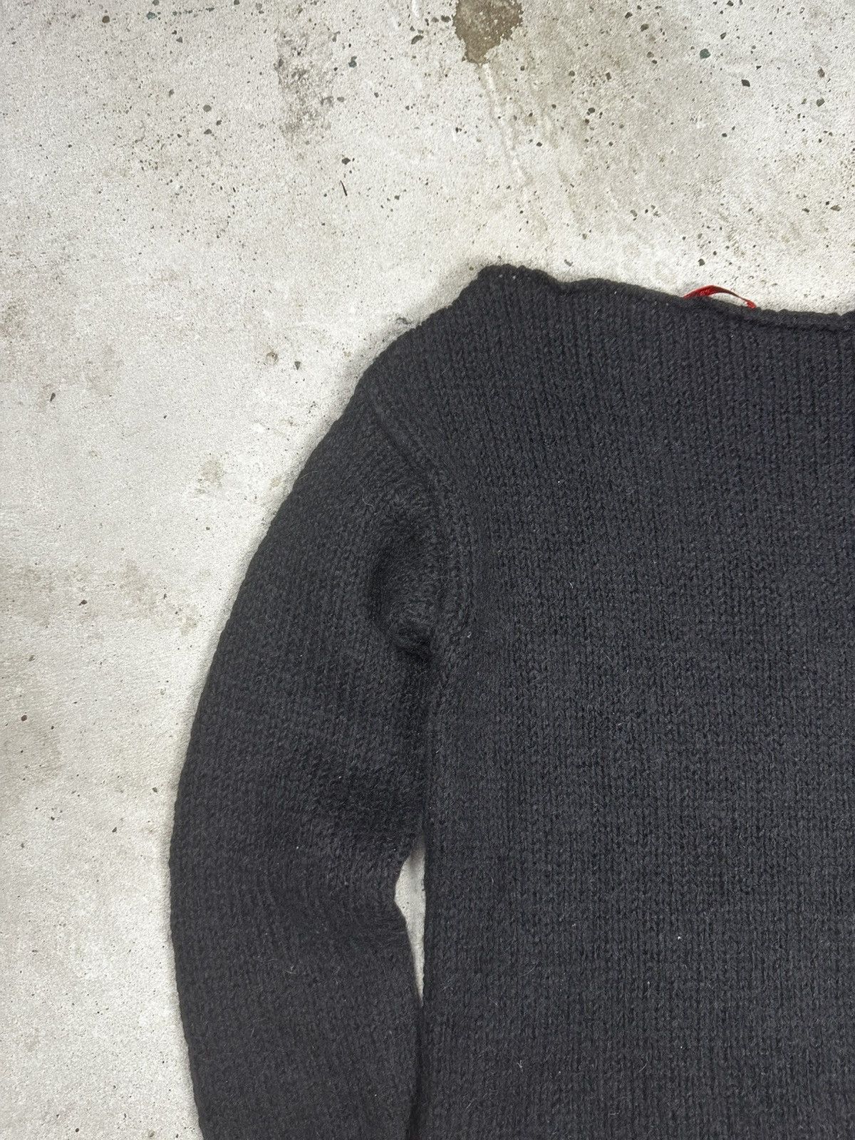 Prada Wool & Mohair Black Cable Knit Sweater Jumper