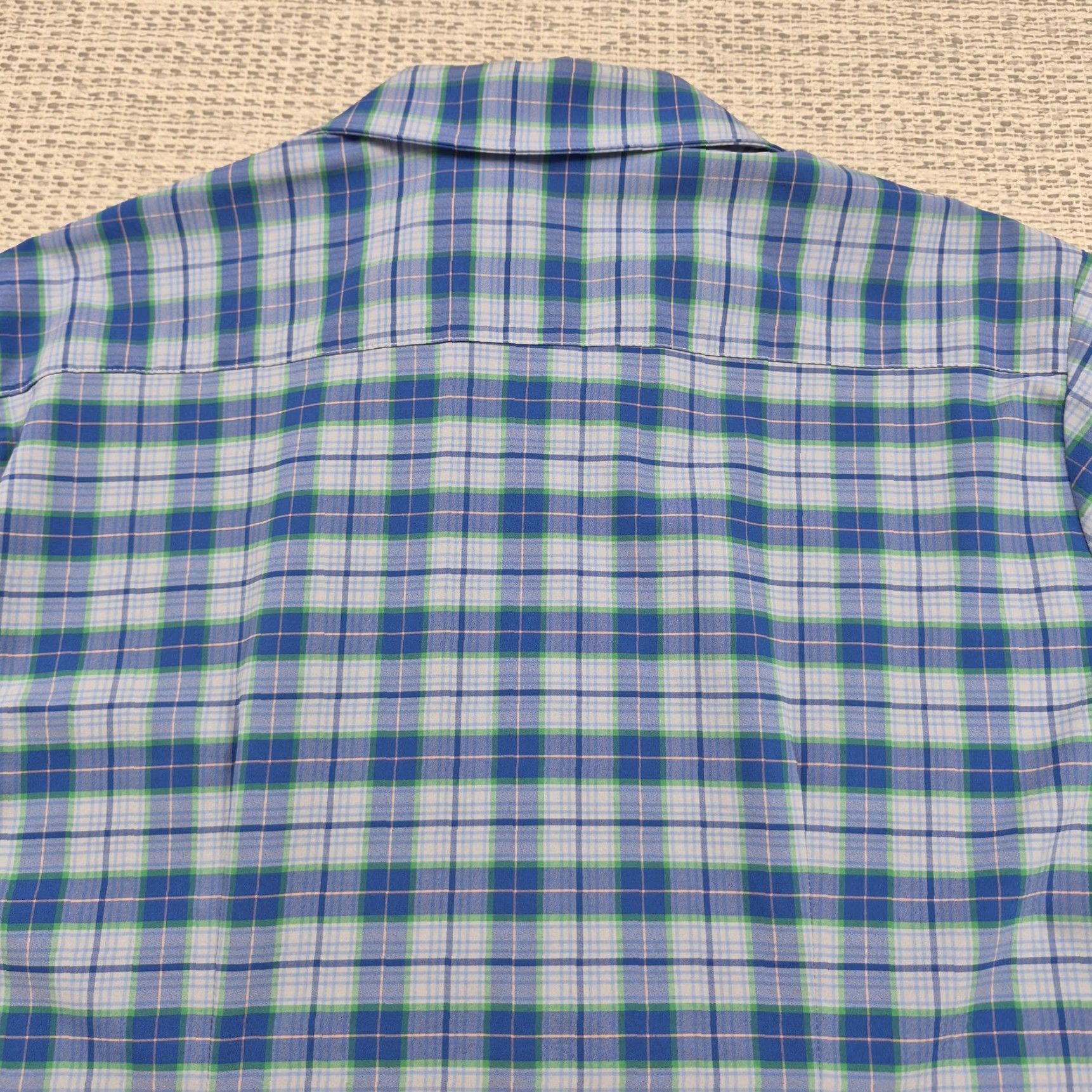 Mizzen+Main Mizzen+Main Button Up Shirt Mens XL Blue Plaid Trim Fit Dress Shirt Size 46R - 7 Thumbnail