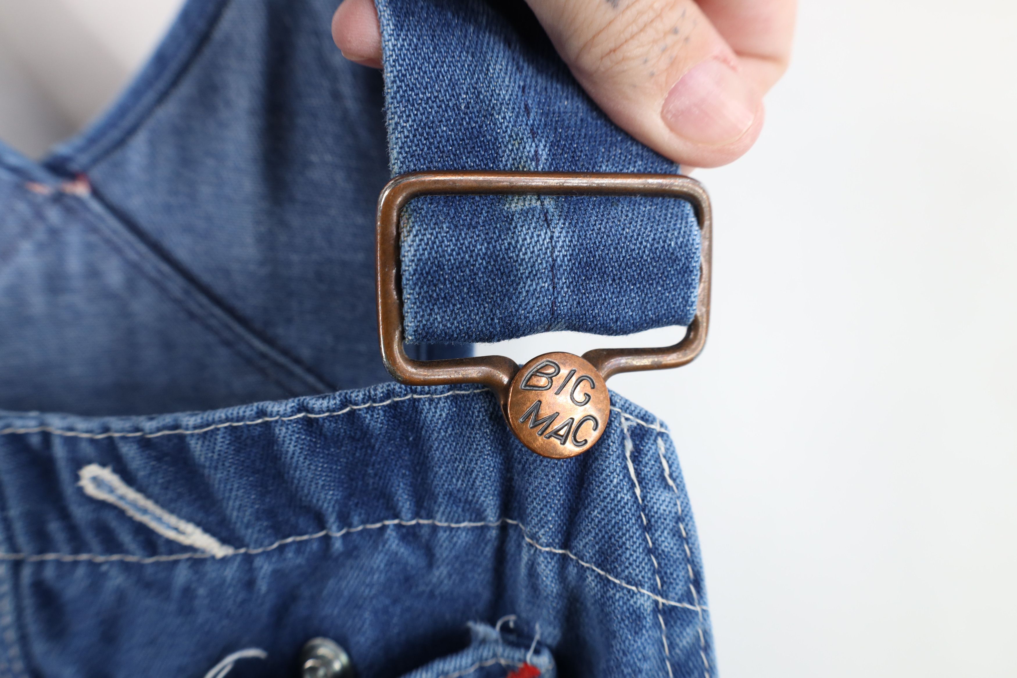 Big Mac Vintage 70s 80s Big Mac Square Bak Workwear Denim Overalls Size US 34 / EU 50 - 19 Thumbnail