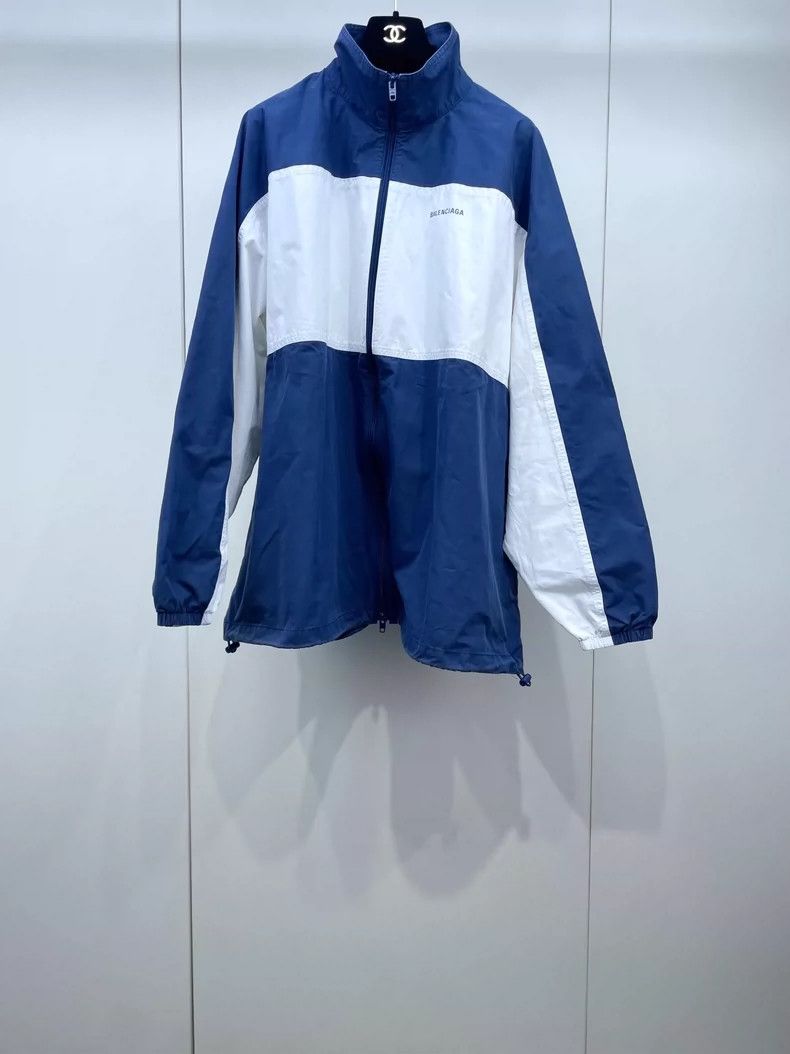 Balenciaga Balenciaga Blue and white embroidered monogram assault jac Size US S / EU 44-46 / 1 - 1 Thumbnail