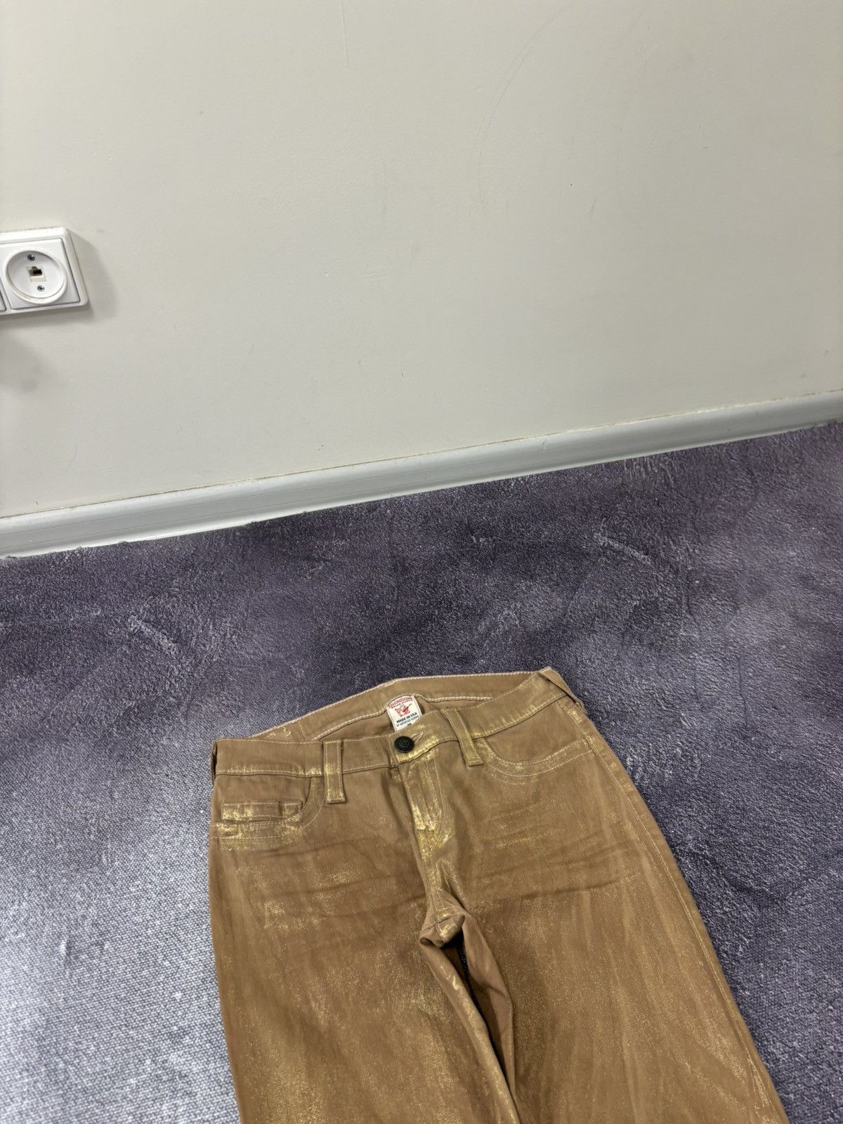 True Religion Vintage True Religion Y2K Women’s Gold Metallic Skinny Jeans Size 30" / US 8 / IT 44 - 4 Thumbnail