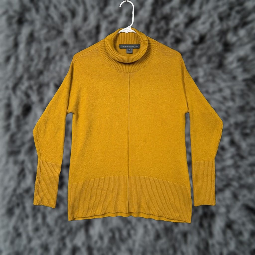 French Connection French Connection Sweater Womens S Yellow Turtleneck Pullover Preppy Old Money Size S / US 4 / IT 40 - 1 Thumbnail