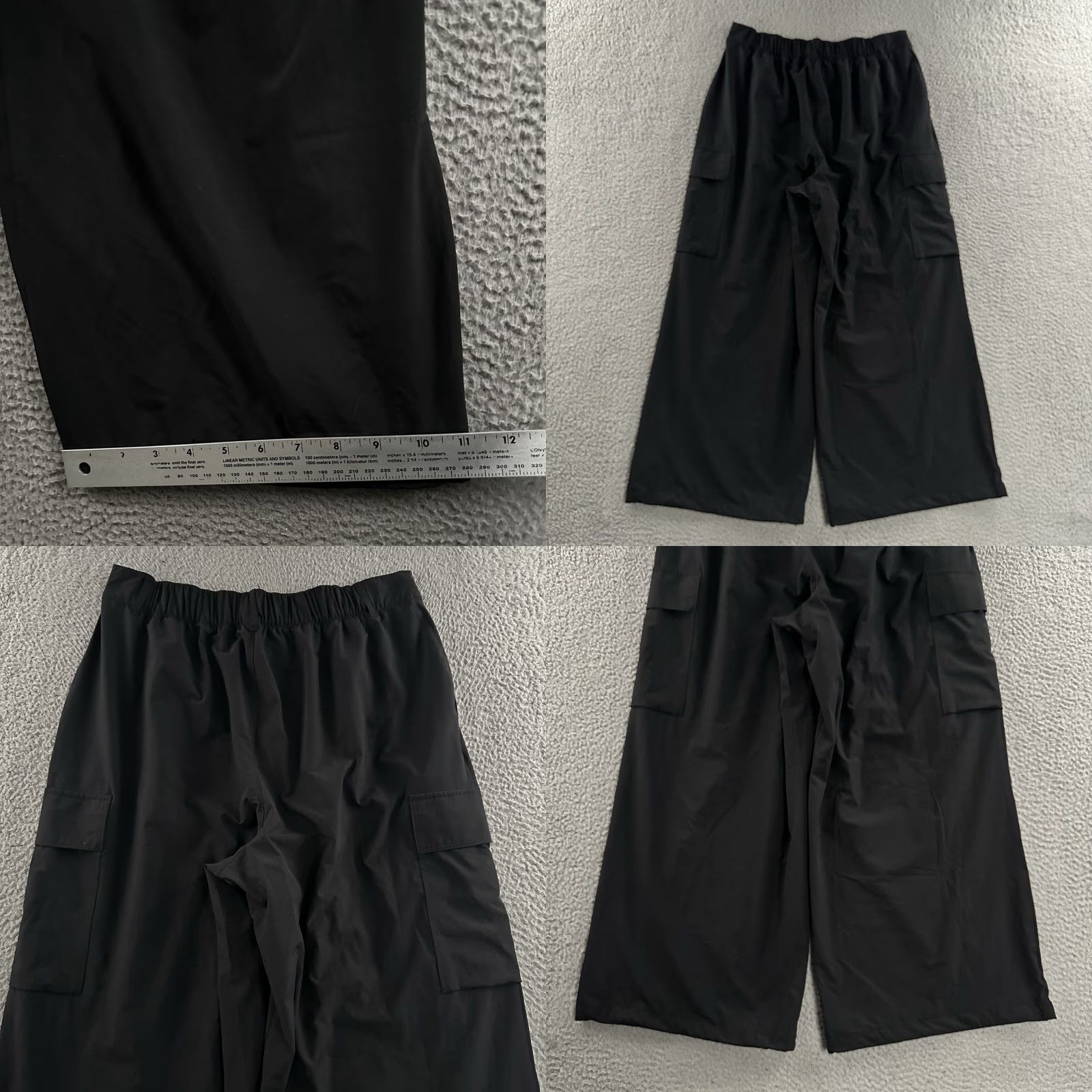 Gap Gap Fit Womens Pants Black Medium Petite Cargo Wide Leg Polyester Blend Size 30" / US 8 / IT 44 - 9 Thumbnail