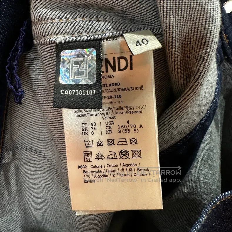Fendi Fendi Double F logo denim short skirt, cotton Size 26" / US 2 / IT 38 - 4 Thumbnail