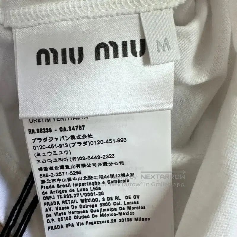 Miu Miu Miu Miu White Cotton Short Sleeve T-Shirt . Size M / US 6-8 / IT 42-44 - 5 Thumbnail