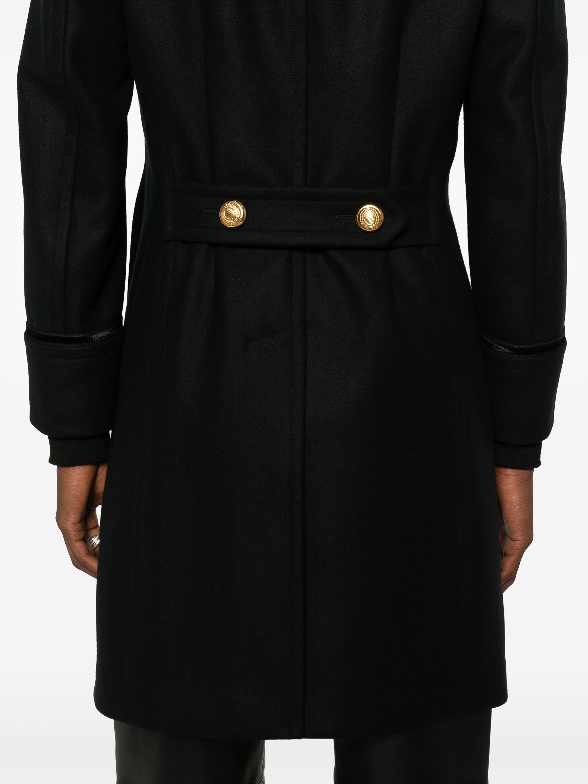 Saint Laurent Paris o1bcso1str1124 Coat in Black Size XL / US 12-14 / IT 48-50 - 5 Thumbnail