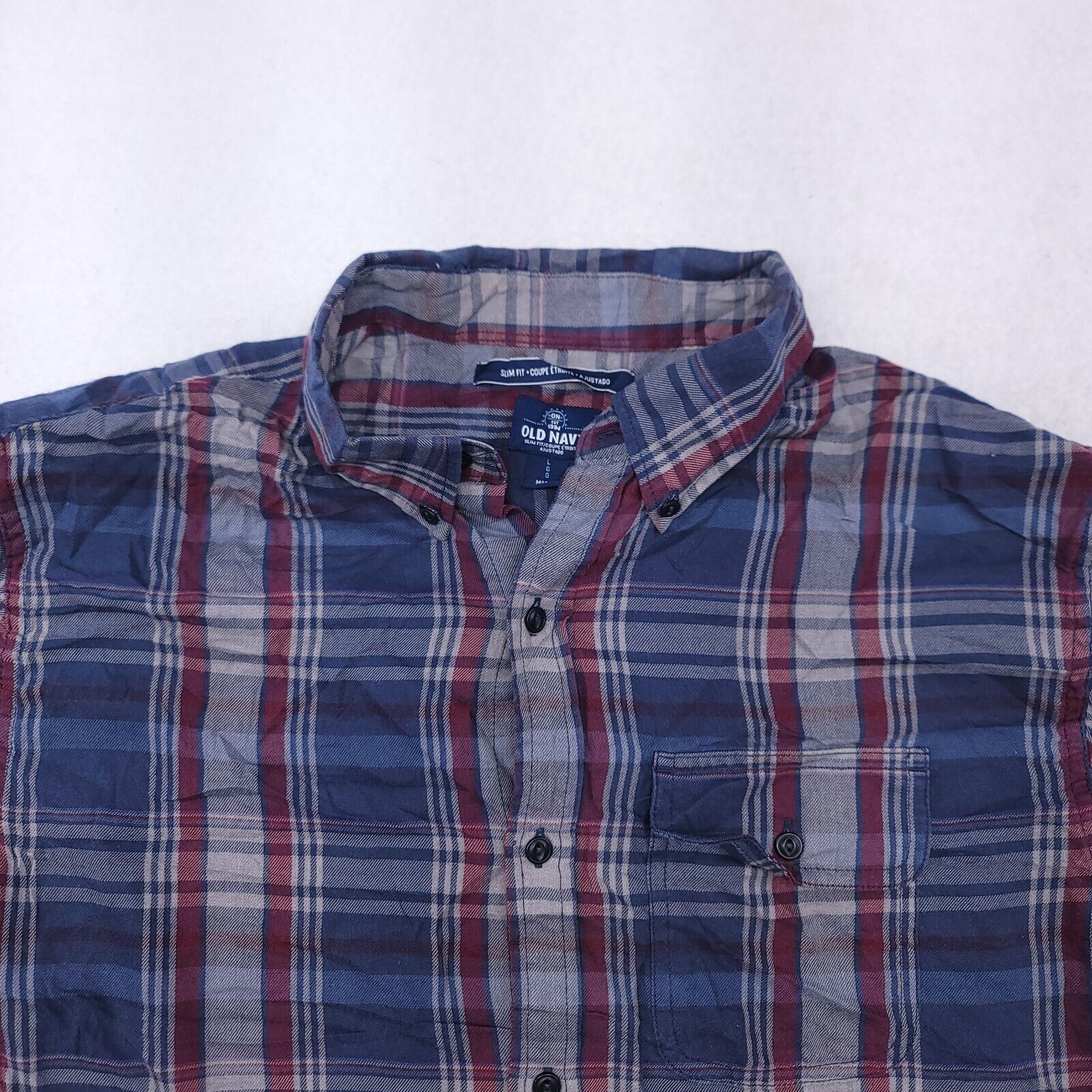 Old Navy Old Navy Tartan Flannel Shirt Mens Size Large L Blue Gray Size US L / EU 52-54 / 3 - 1 Thumbnail