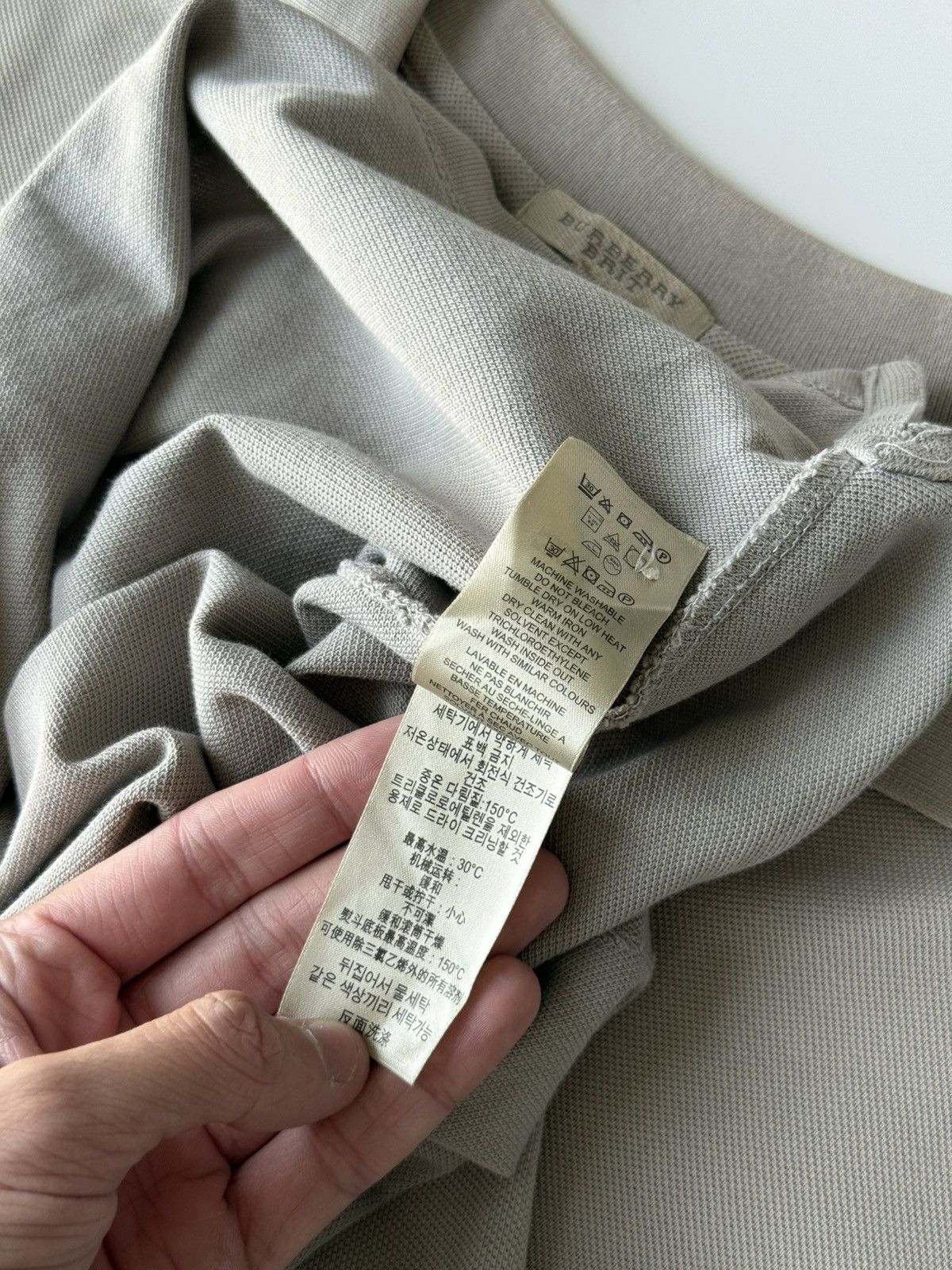 Burberry Burberry Label Men Embroidery Logo Polo Tee Gray Size US L / EU 52-54 / 3 - 11 Thumbnail