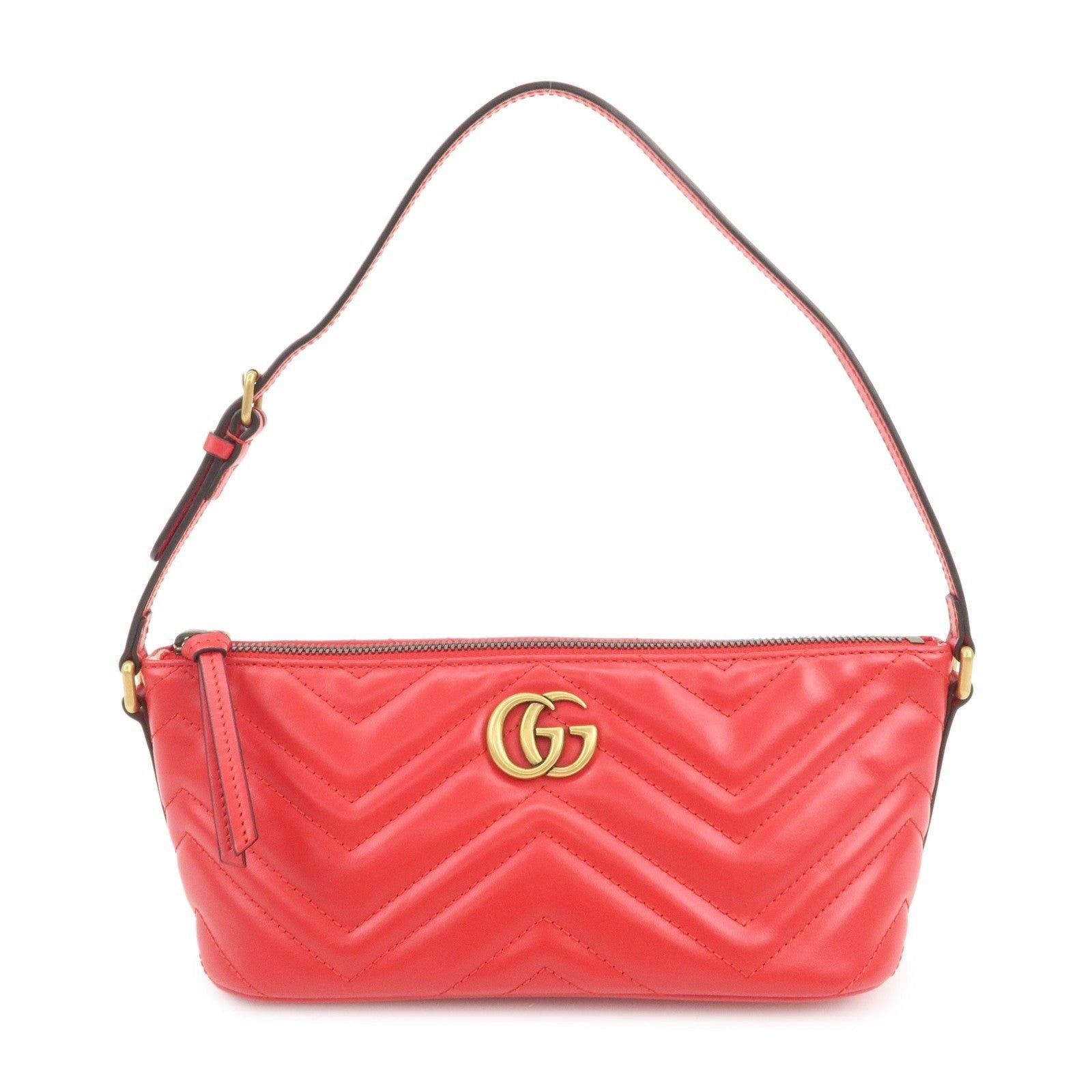 Gucci Gucci GG Marmont Matelasse Leather Shoulder Bag Red Size ONE SIZE - 1 Thumbnail