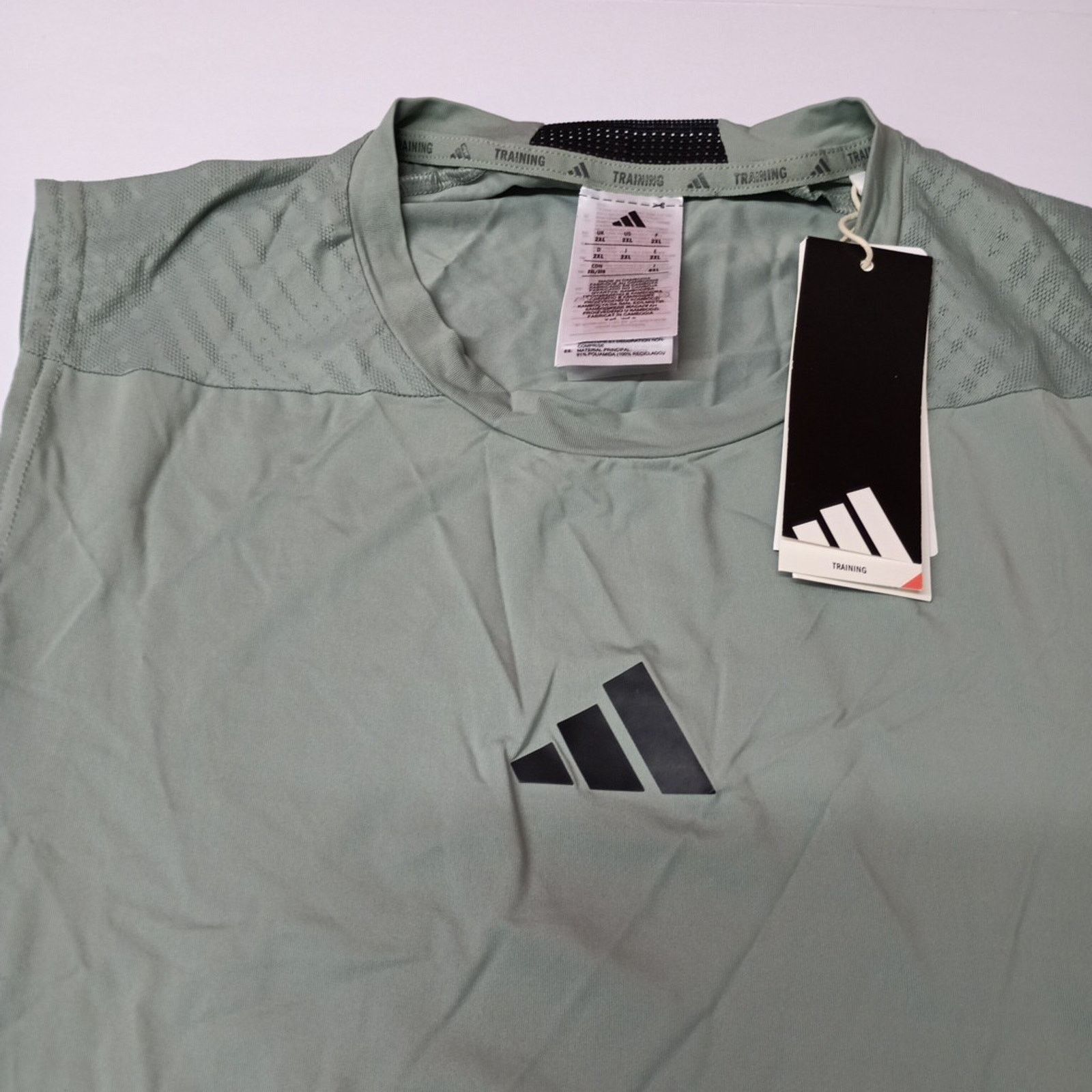 Adidas Adidas Men's Size 2XL D4T Training Tank Top Silver Green Size US XXL / EU 58 / 5 - 2 Thumbnail