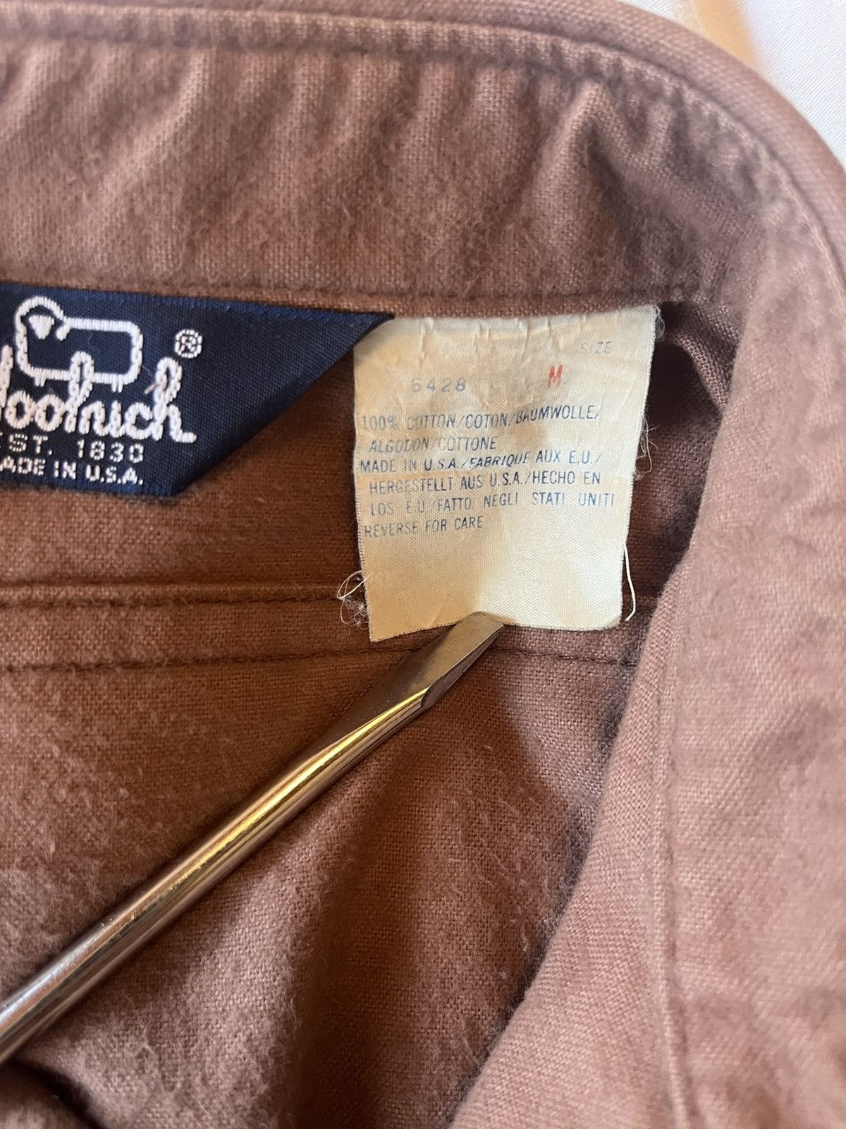 Woolrich Woolen Mills VTG Woolrich Brown Cotton Chamois Flannel Made In USA Medium Size US M / EU 48-50 / 2 - 12 Thumbnail