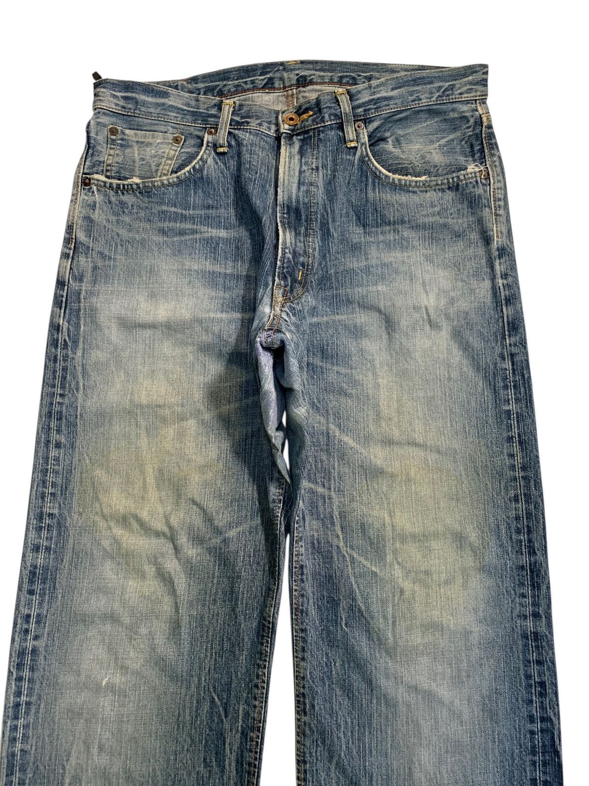 Japanese Brand VINTAGE EDWIN 505Z SELVEDGE RUSTY JAPANESE DISTRESSED DENIM Size US 35 - 7 Thumbnail
