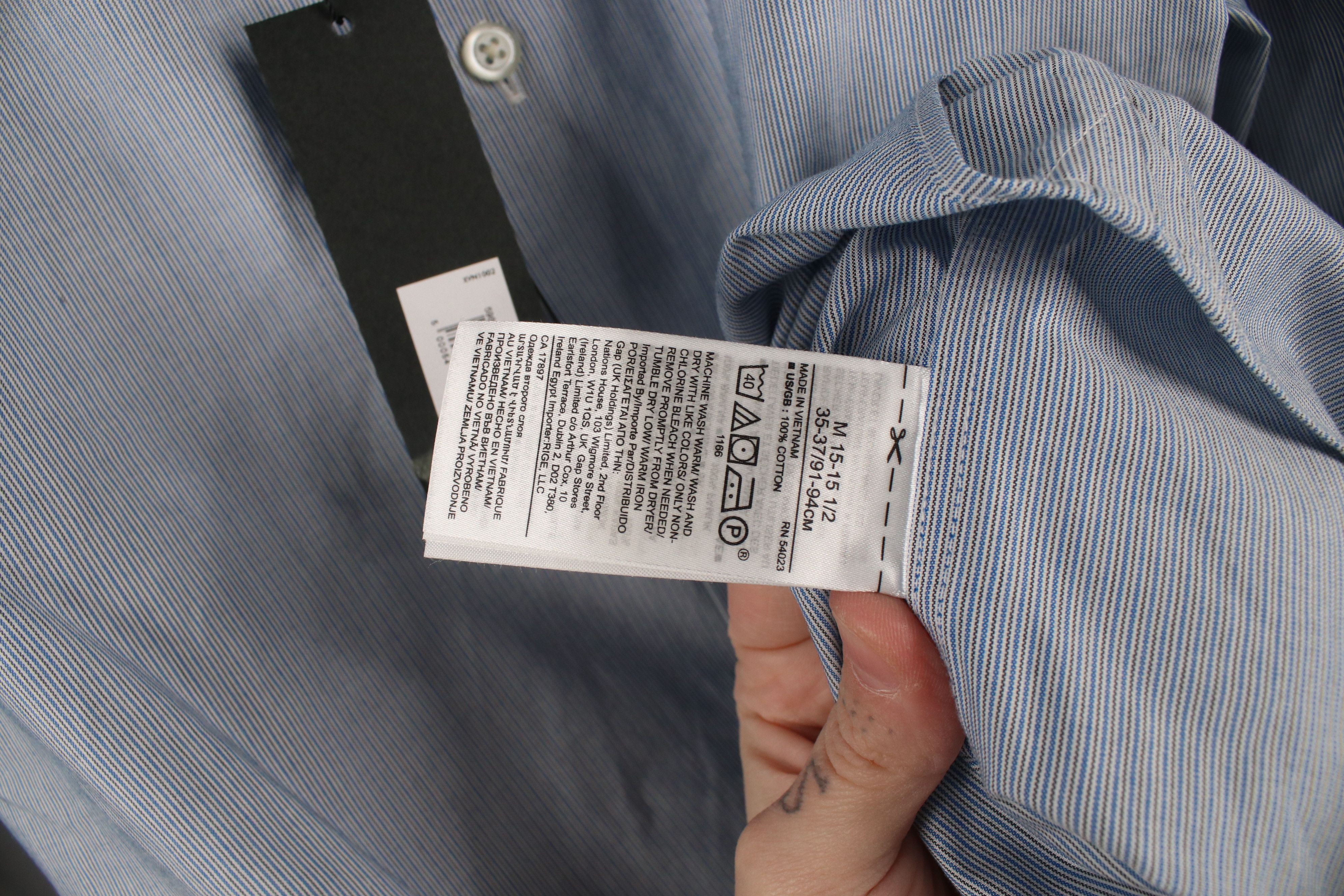 Banana Republic × Vintage New Banana Republic Striped Button Dress Shirt Blue Cotton Size US M / EU 48-50 / 2 - 7 Thumbnail