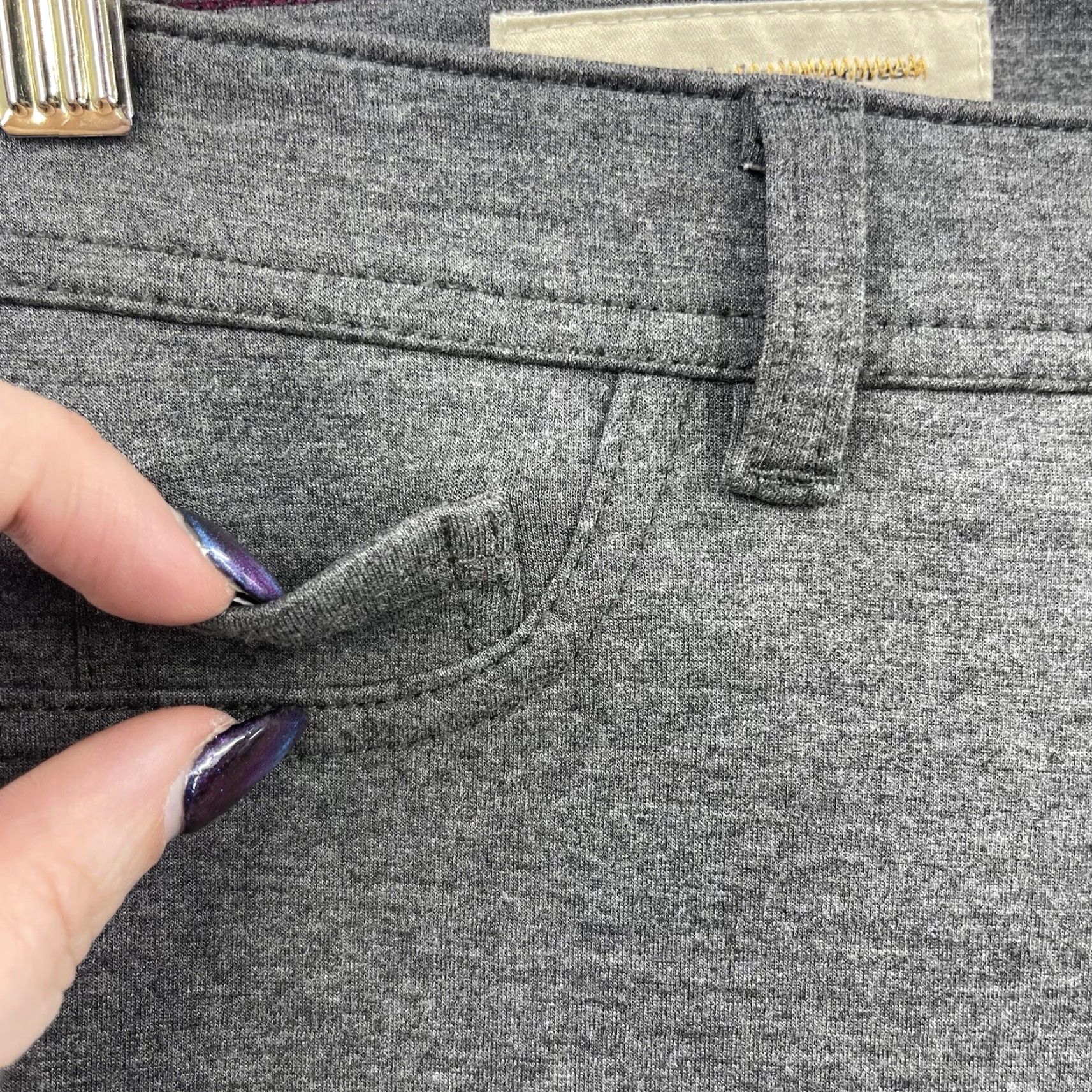 Vintage Pilcro Skinny Stretch Pants Womens 26 Slim Cotton Blend Gray Flat Front Knit Skinny - Pilcro - Pants - Women - 26 - Gray - Stretch - 1990s? Size 26" / US 2 / IT 38 - 5 Thumbnail