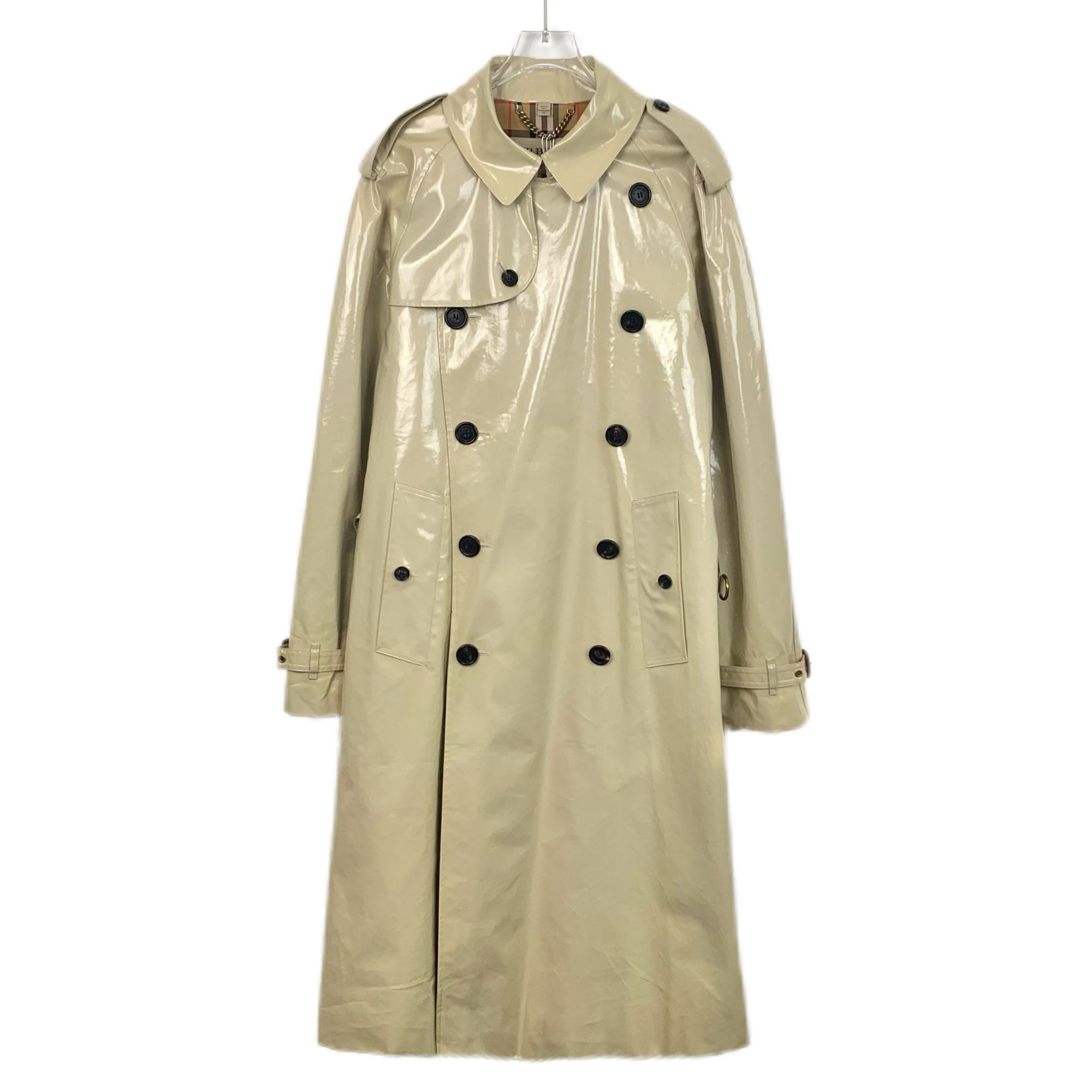 Burberry Patent Leather Double-Breasted Trench Coat