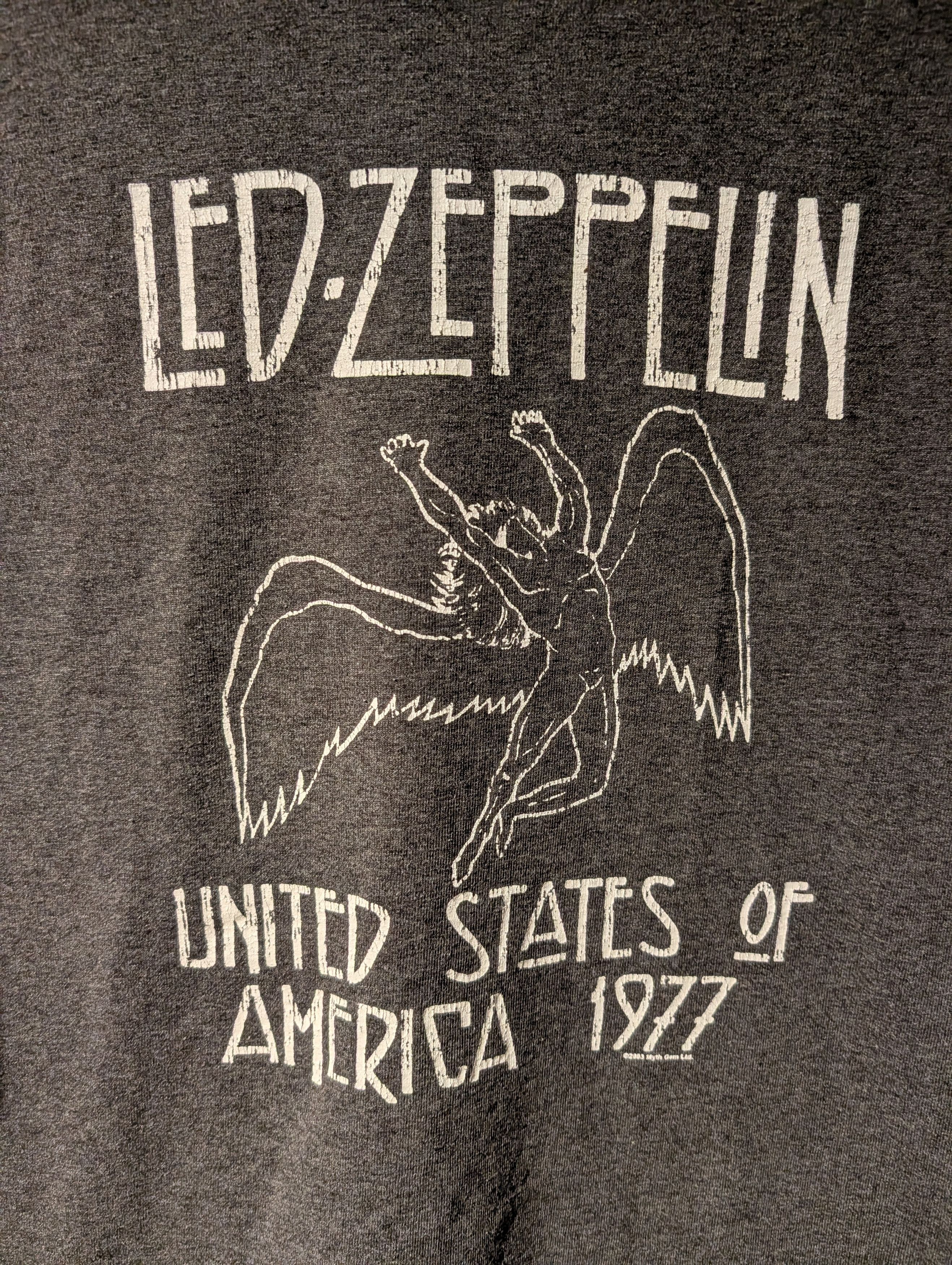 Band Tees Led Zeppelin 1977 Tour T-Shirt Y2K Band Tee Rock Fade Size US L / EU 52-54 / 3 - 2 Thumbnail