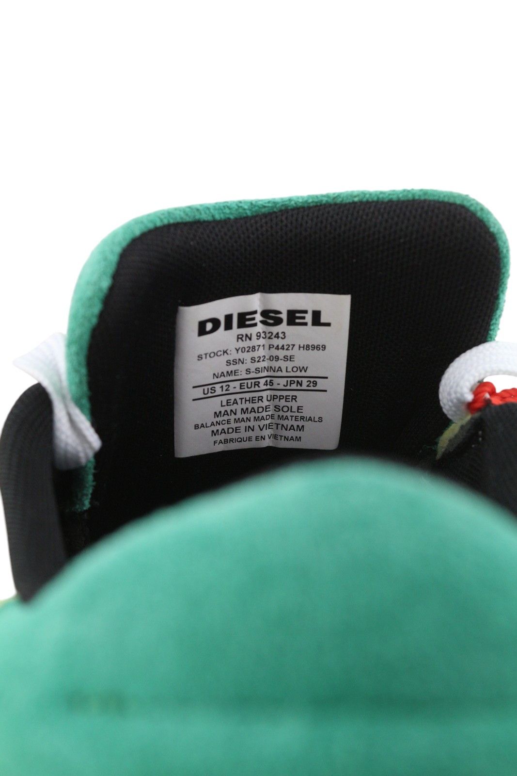 Diesel S-SINNA LOW EU45 White Leather Low Top Logo 41105 Size US 12 / EU 45 - 11 Thumbnail