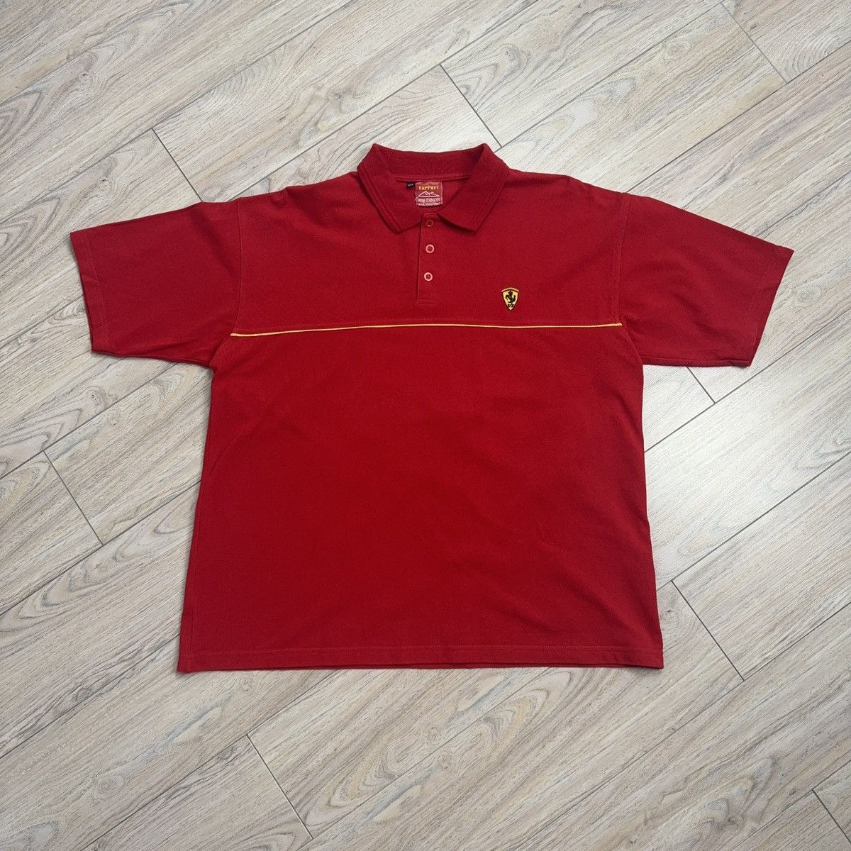 Ferrari Vintage 1999 Ferrari Michael Schumacher Small Logo Polo Tee Size US XXL / EU 58 / 5 - 2 Thumbnail