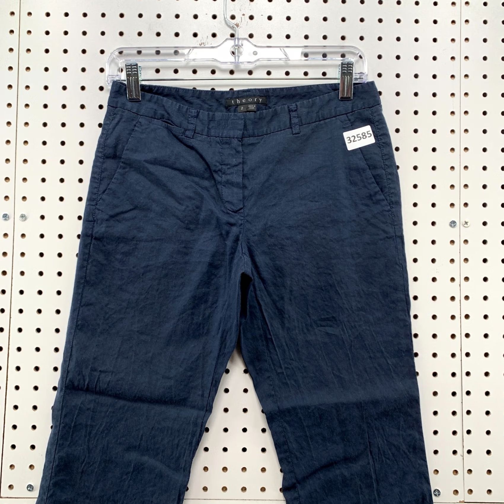 Theory Theory Chino Pants Womens Size 2 Blue Casual Linen Blend Fits 27x25.5 Size 26" / US 2 / IT 38 - 6 Thumbnail