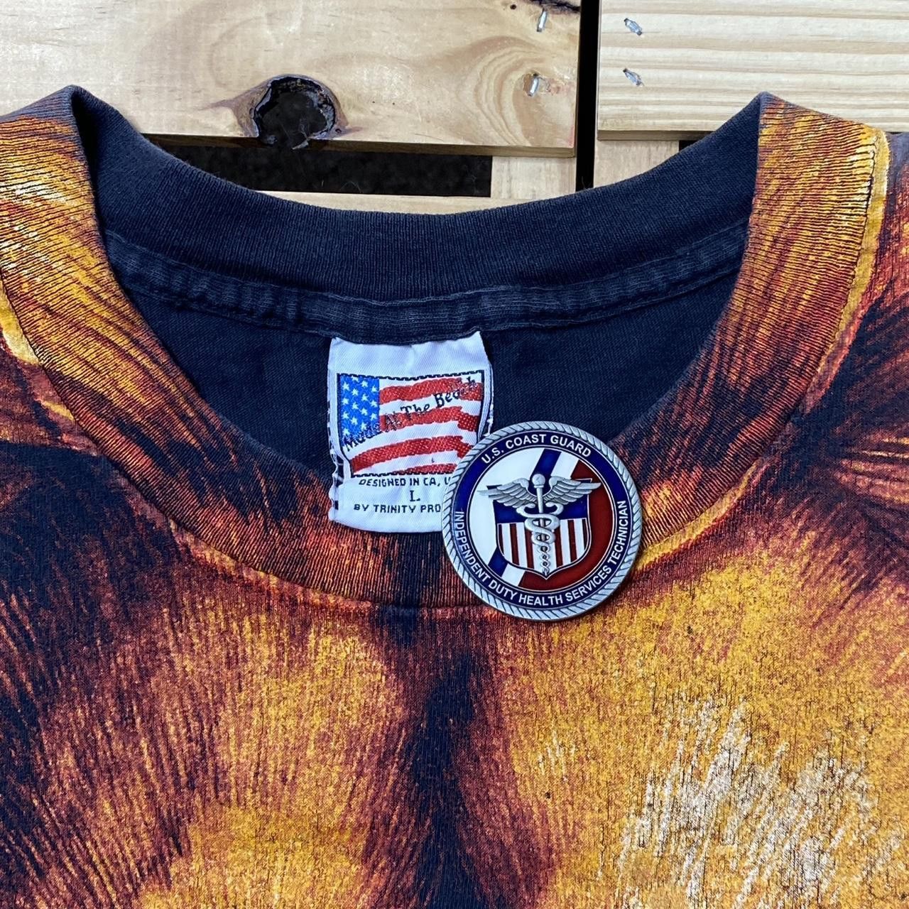 Other Vintage Big Face Lion Faded Black AOP Nature Tee Size Large Size US L / EU 52-54 / 3 - 5 Thumbnail